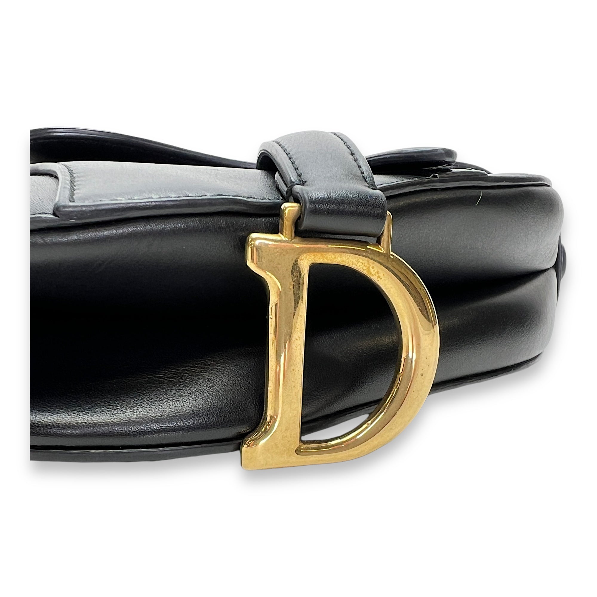 Saddle Mini Shoulder bag in Calfskin, Gold Hardware - Image 7