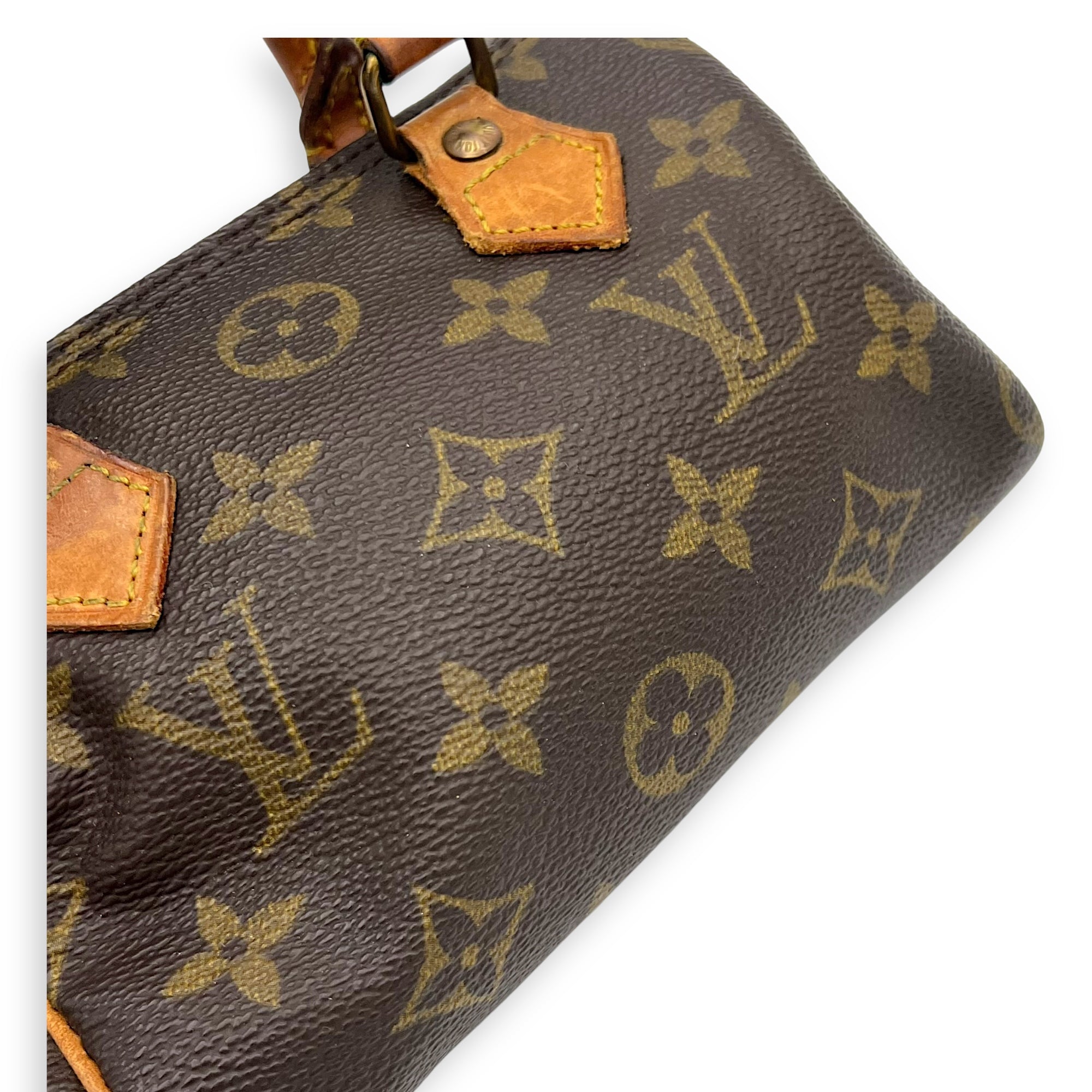 Speedy Crossbody Bag Nano Brown in Monogram Coated Canvas, Gold hardware - Image 7