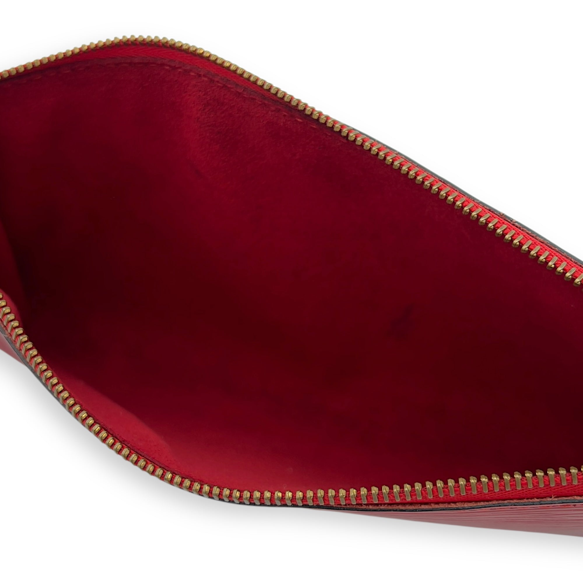 Pochette Accessoires Red Shoulder Bag in Epi Leather, Gold hardware - Image 7