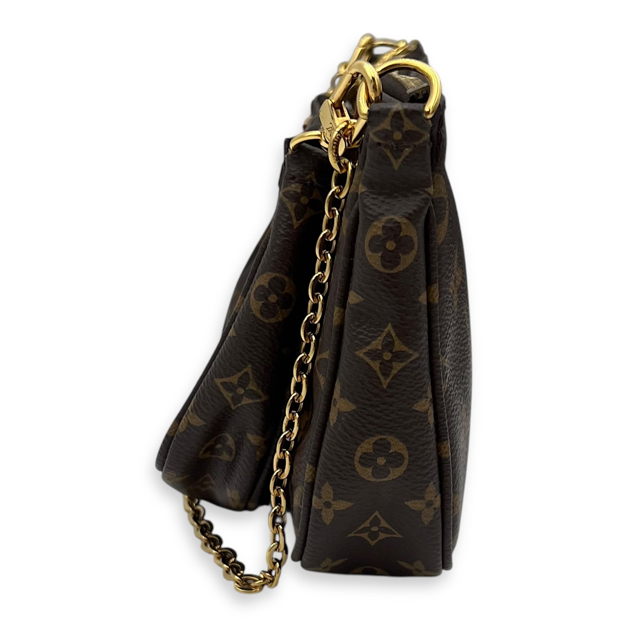 Multi-Pochette Accessoires Crossbody Bag Brown in Monogram Coated Canvas, Gold hardware - Image 5