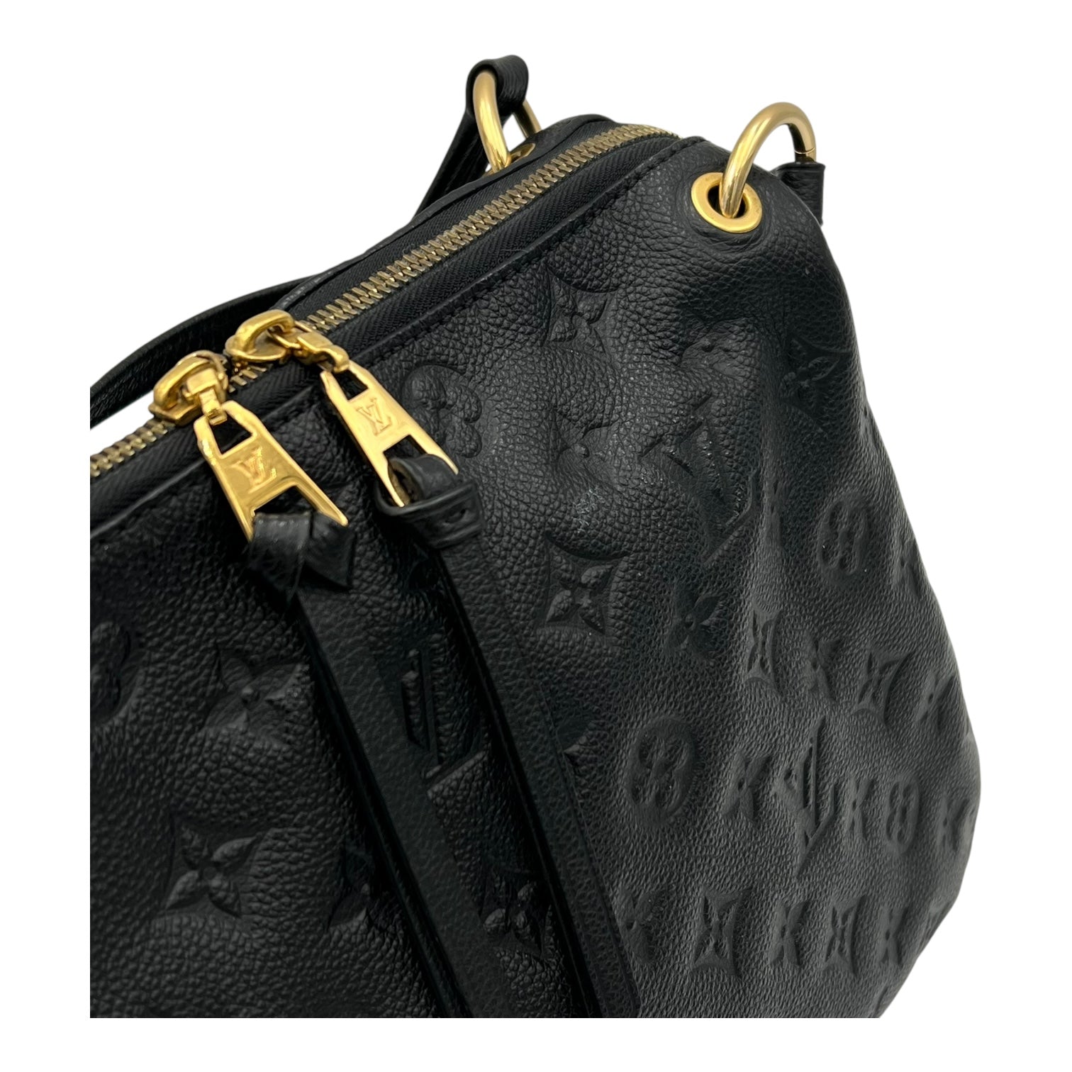 Ponthieu Black Top Handle Bag in Monogram Empreinte Leather, Gold hardware - Image 8