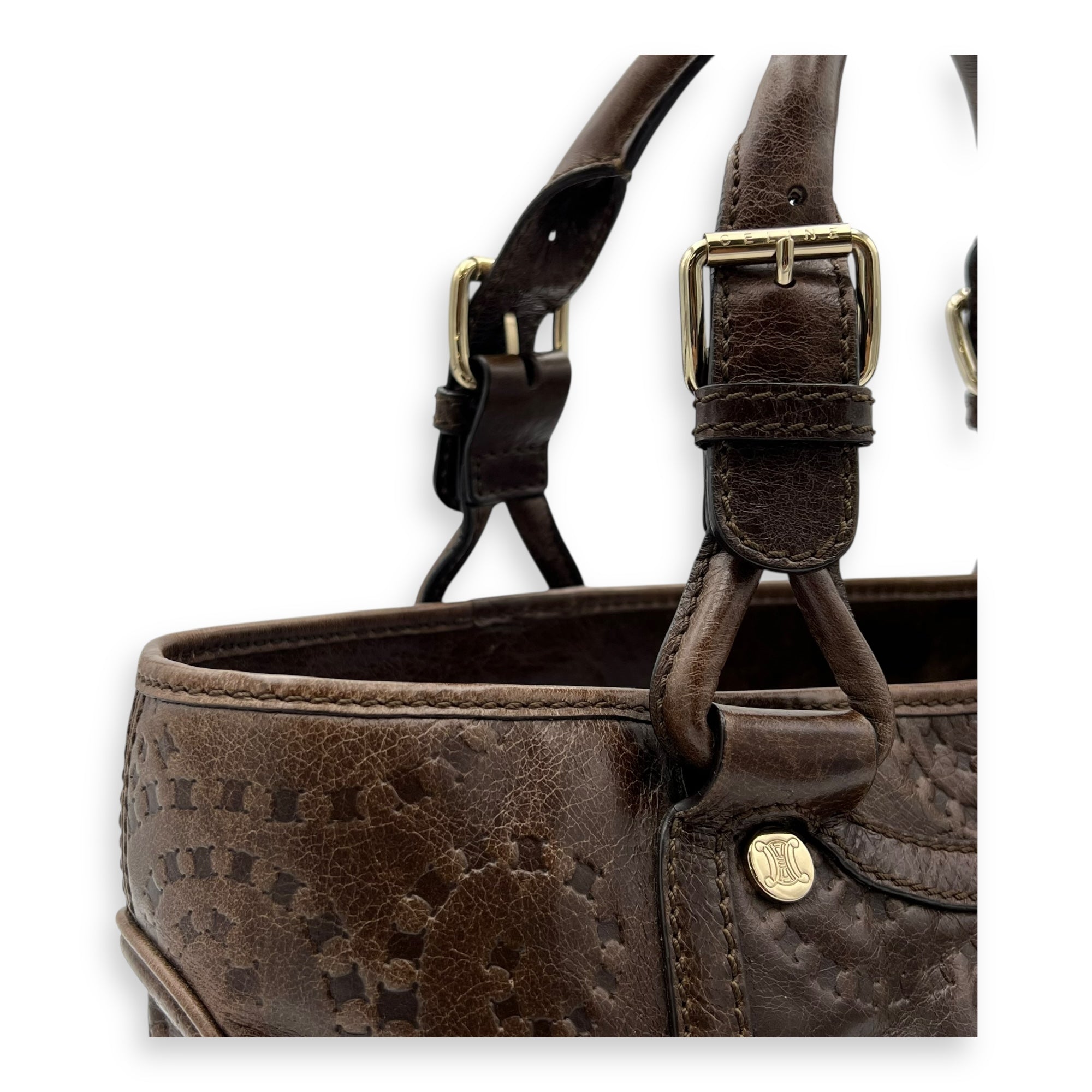 Boogie Top Handle Bag Brown in Calfskin, Gold hardware - Image 8