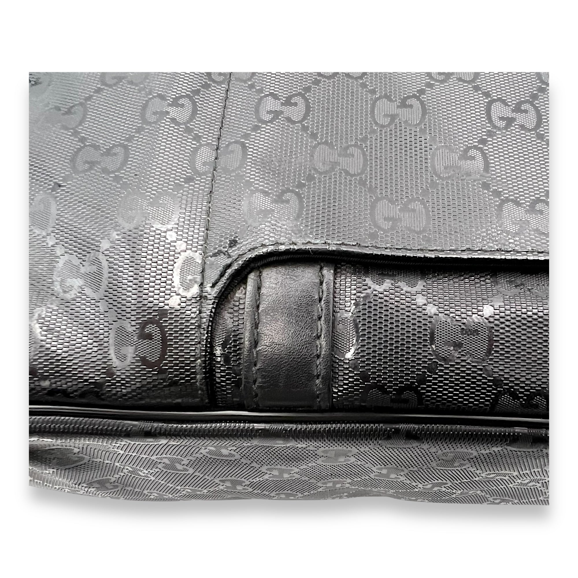 GG Imprime Black Messenger in Coated Canvas, Silver hardware - Image 8