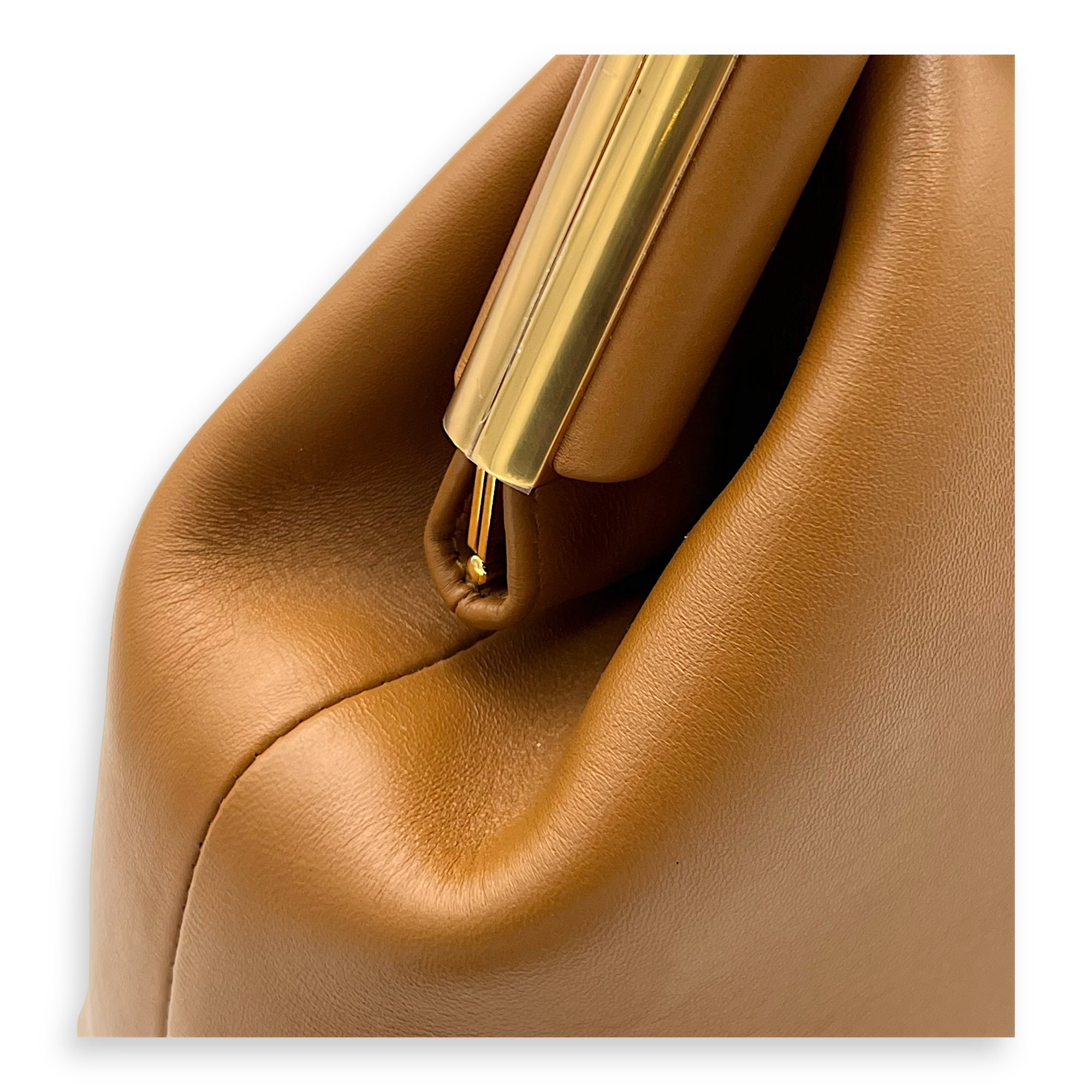 First Brown Shoulder Bag in Calfskin, Gold hardware - Image 8