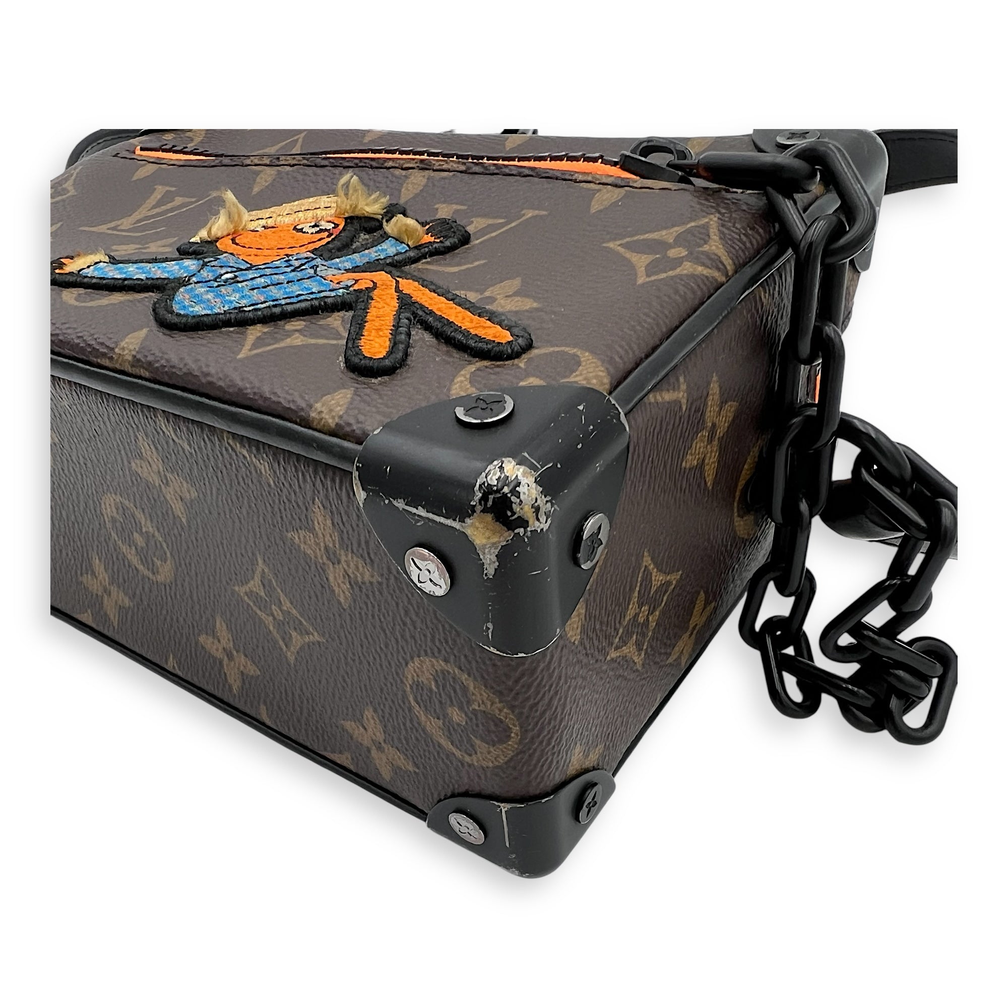 Soft Trunk Shoulder Bag Brown in Monogram Coated Canvas, Black hardware - Image 12