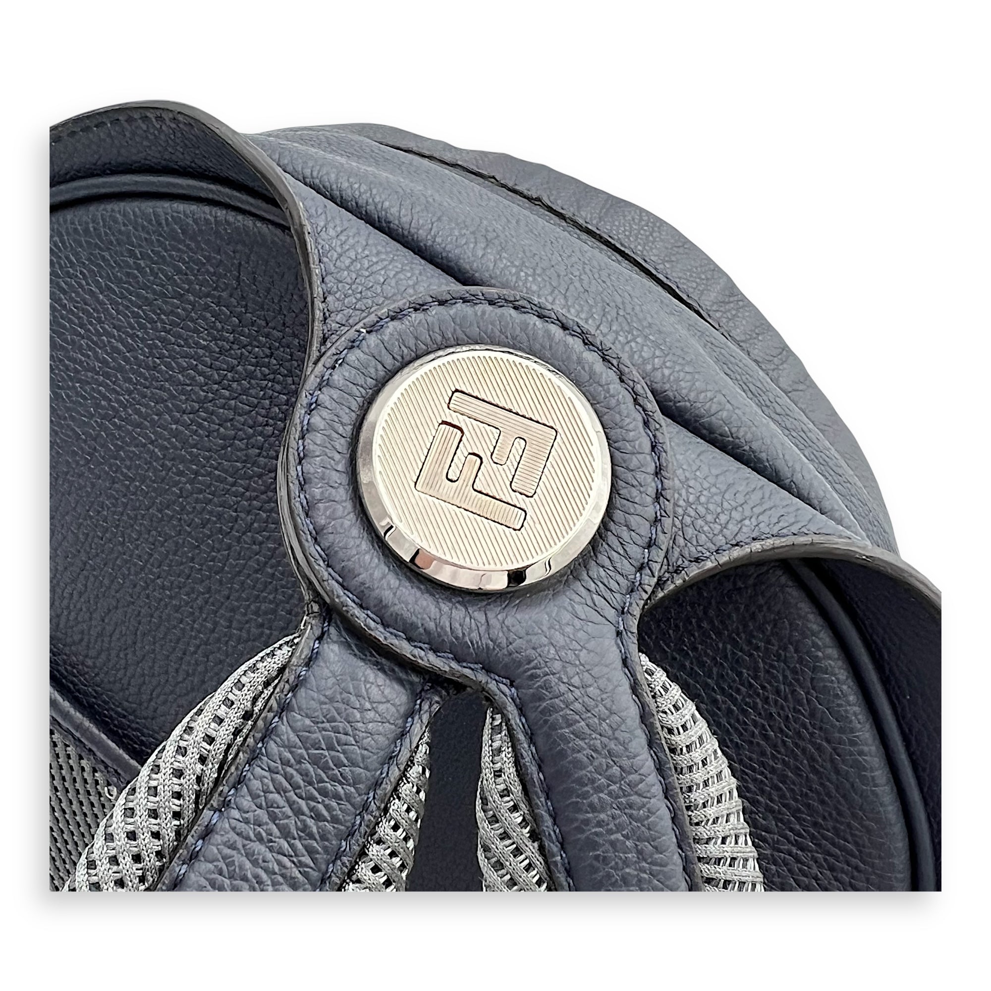 Chiodo Backpack Blue in Calfskin, Silver hardware - Image 8