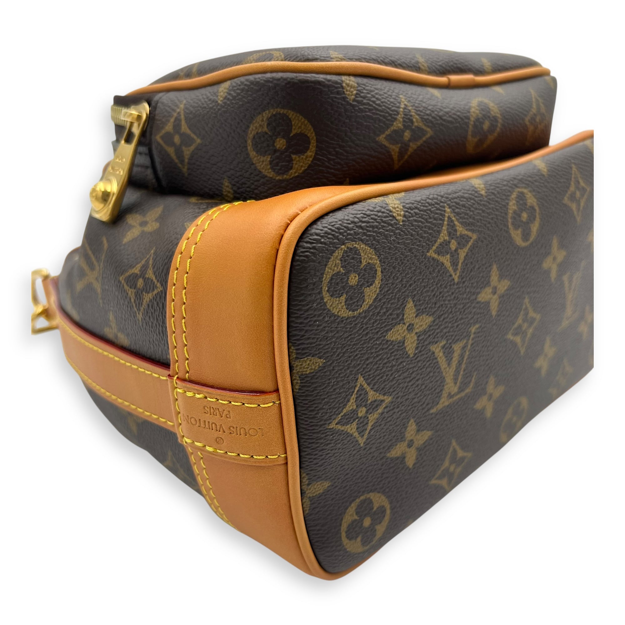 Noe Cargo Crossbody Bag Brown in Monogram Coated Canvas, Gold hardware - Image 8