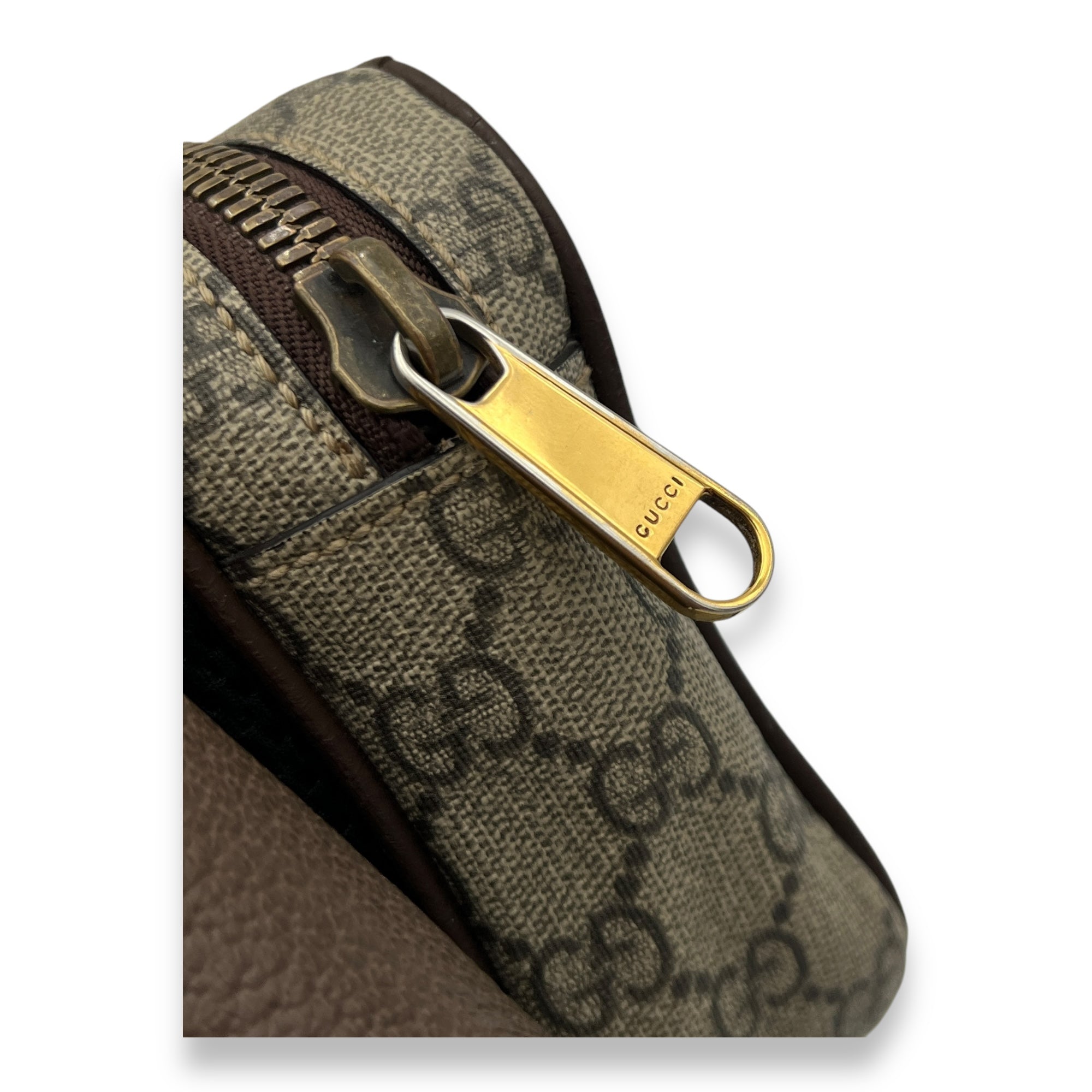 Ophidia Crossbody Bag Brown in Coated Canvas, Gold hardware - Image 15