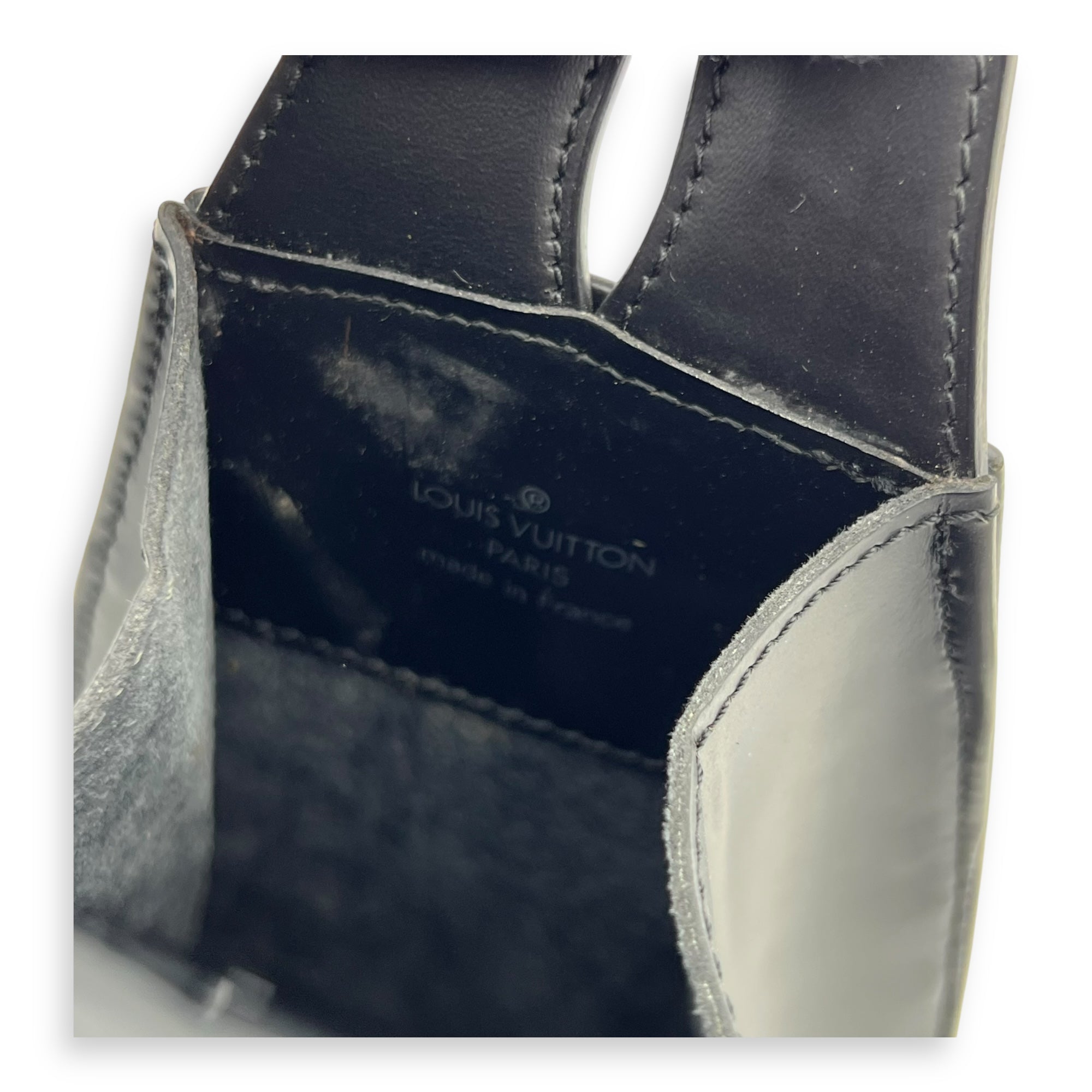 Minuit Crossbody Bag Black in Epi Leather, Enamel hardware - Image 9