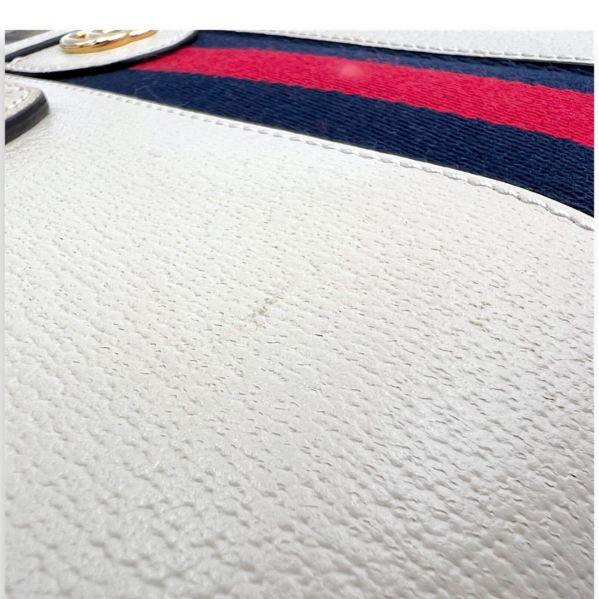 Ophidia Top Handle Bag White in Calfskin, Gold hardware - Image 9