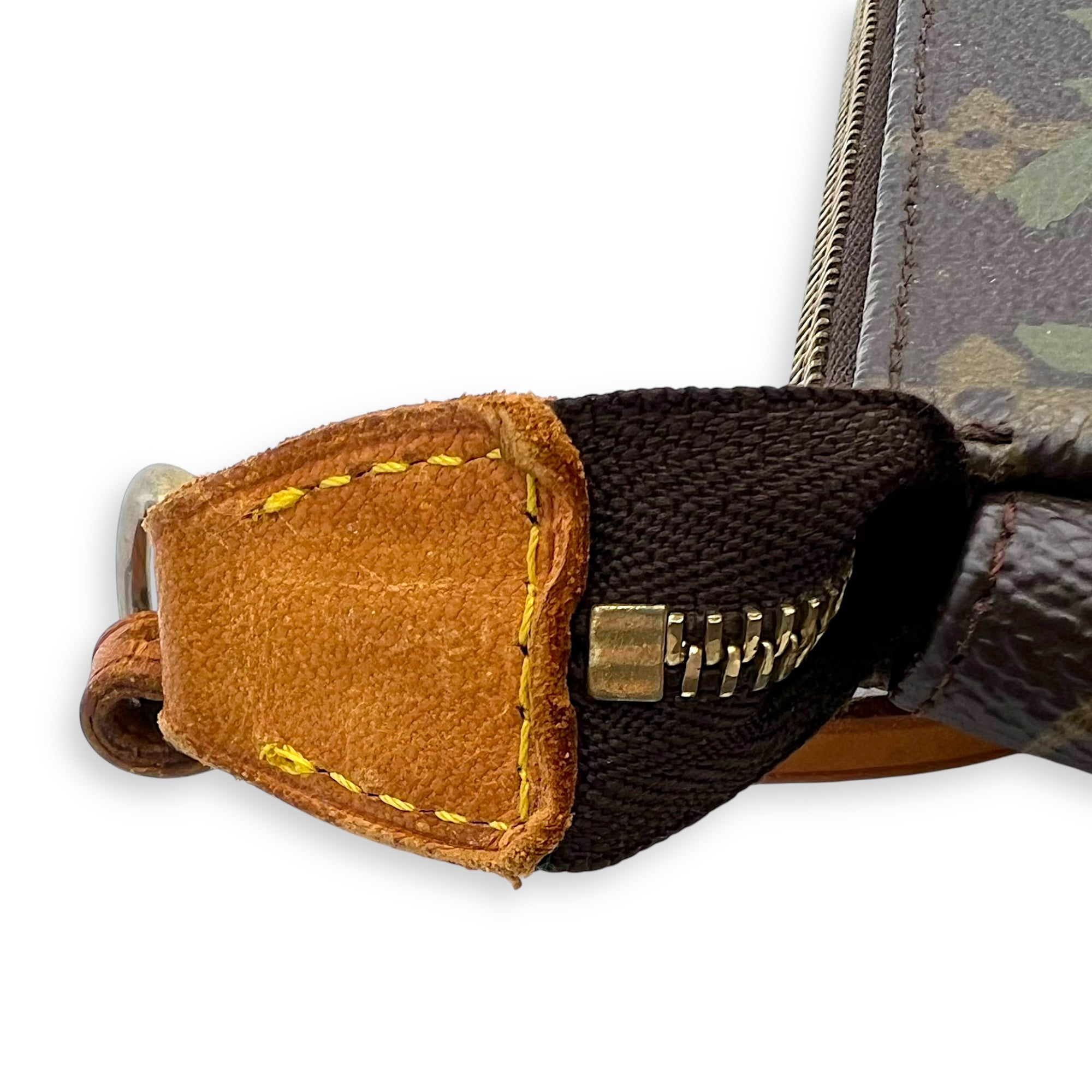 Pochette Pouch Brown in Coated Canvas, Gold hardware - Image 9