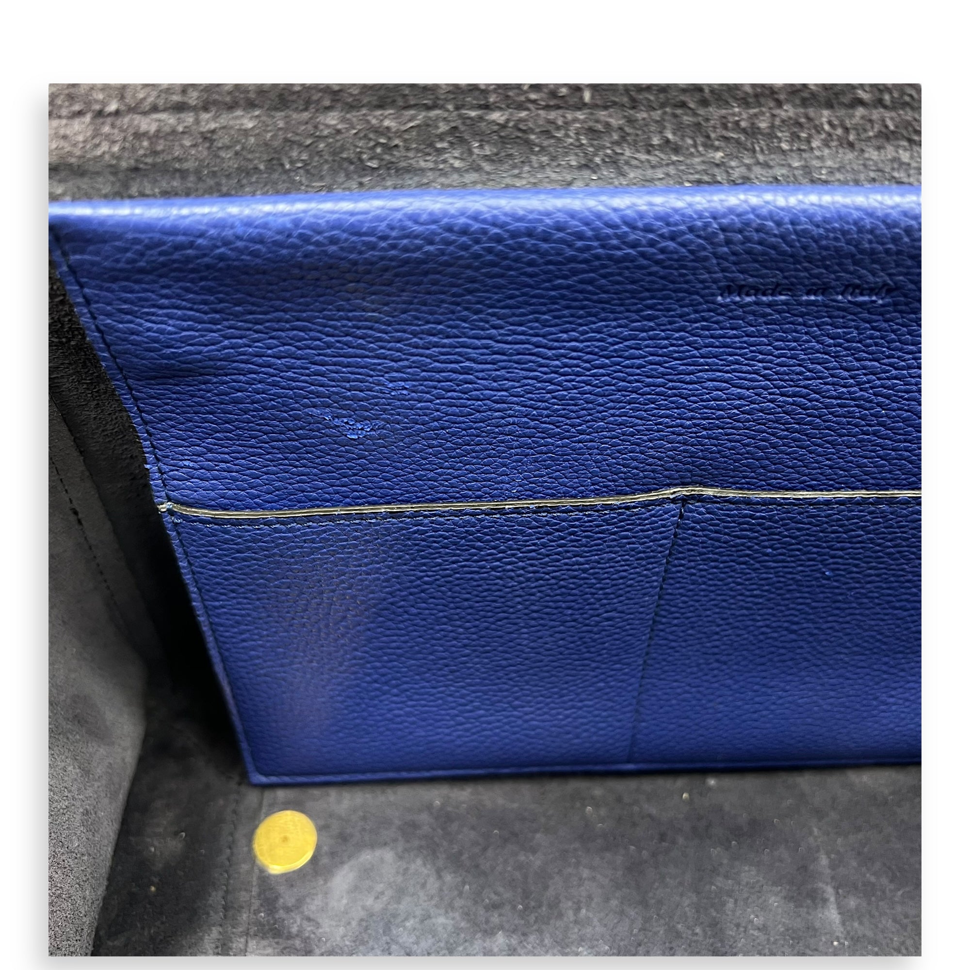 Belt Bag Mini Blue Top Handle Bag in Calfskin, Gold hardware - Image 24