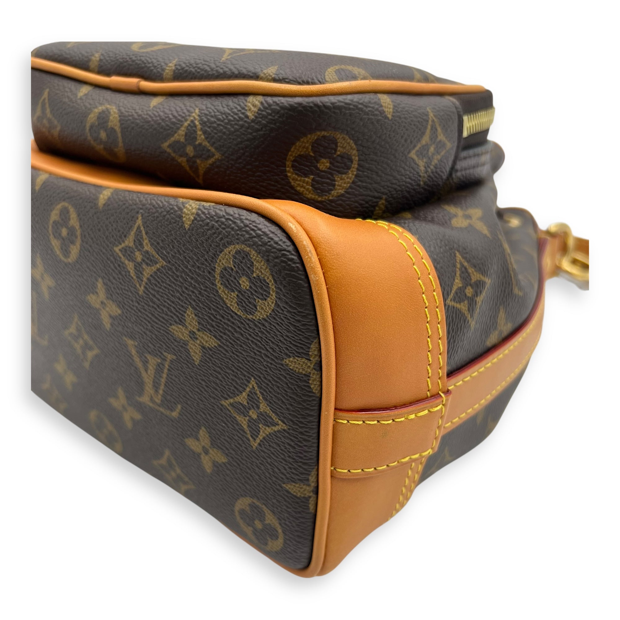Noe Cargo Crossbody Bag Brown in Monogram Coated Canvas, Gold hardware - Image 7