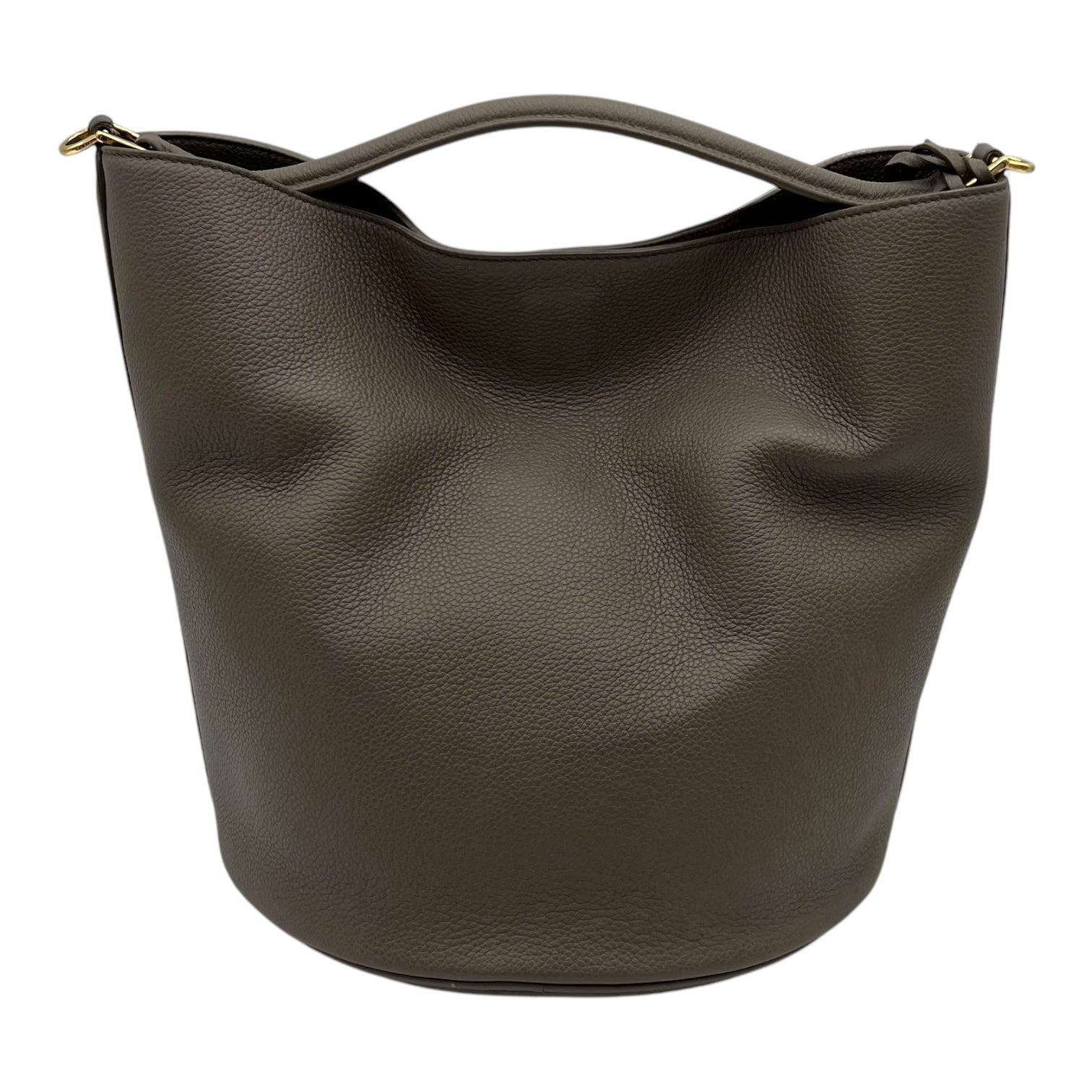 Bucket 16 Brown Top Handle Bag in Calfskin, Gold hardware - Image 3