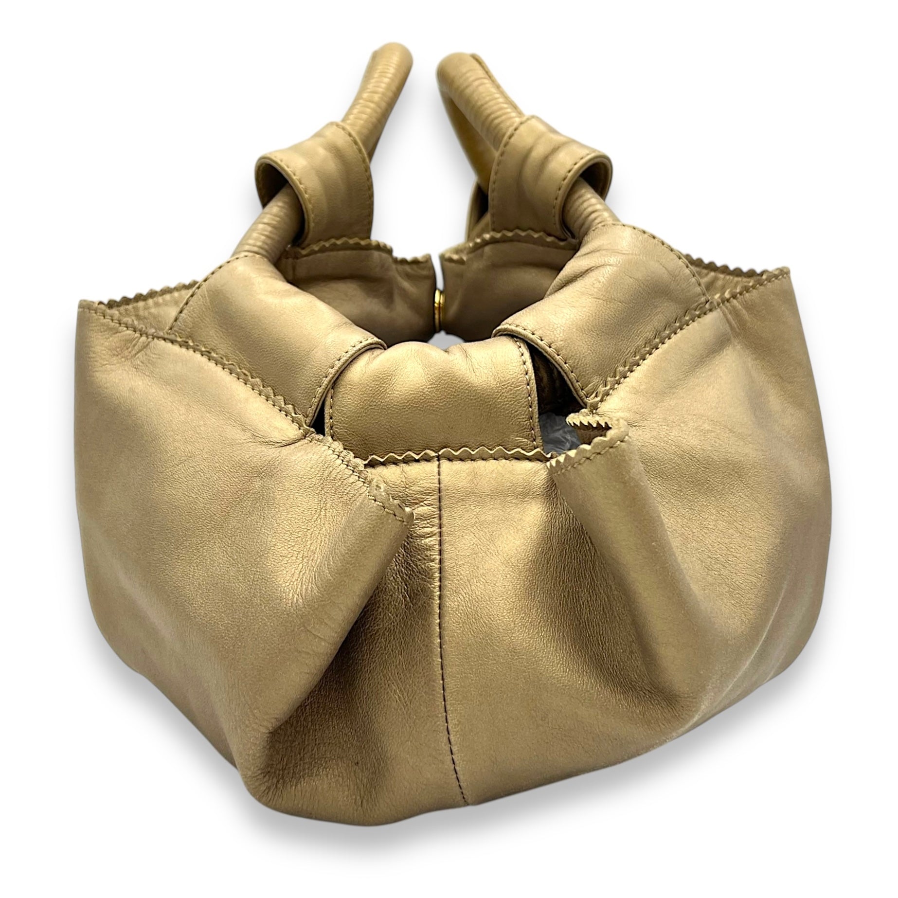 Aire Beige Top Handle Bag in Nappa Leather, Gold hardware - Image 4