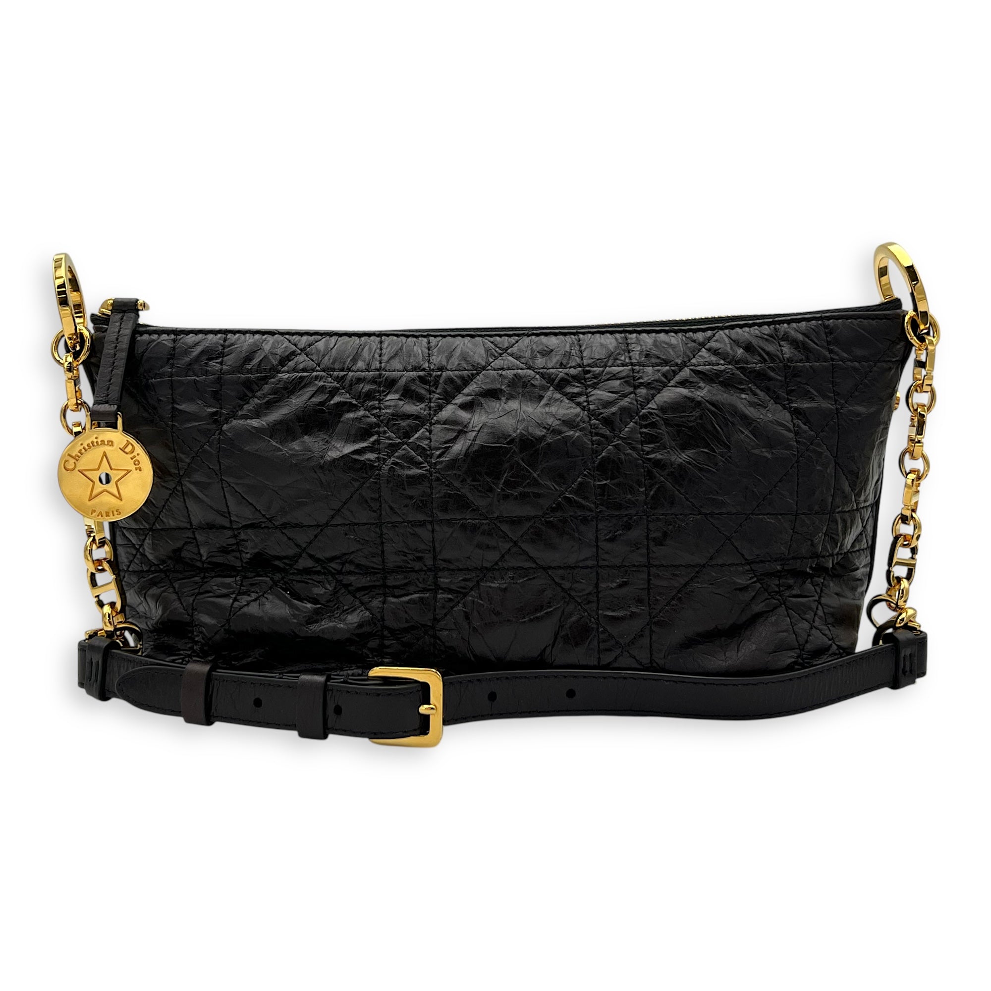 Hobostar Shoulder Bag Black in Calfskin, Gold hardware - Image 10