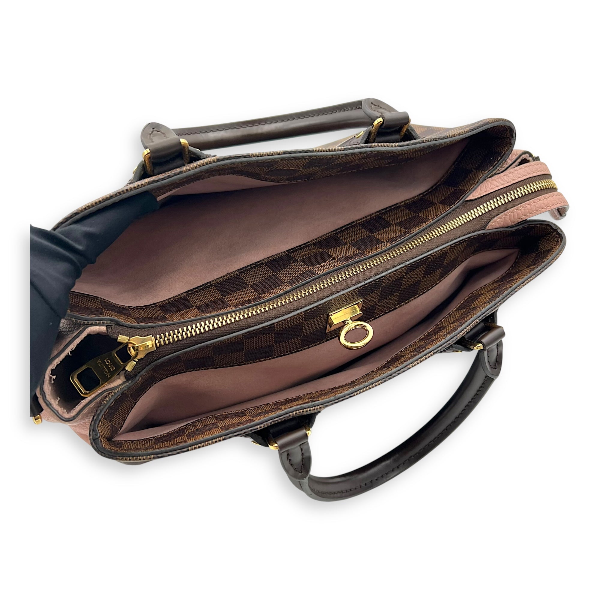 Normandy Top Handle Bag Brown in Coated Canvas, Gold hardware - Image 10