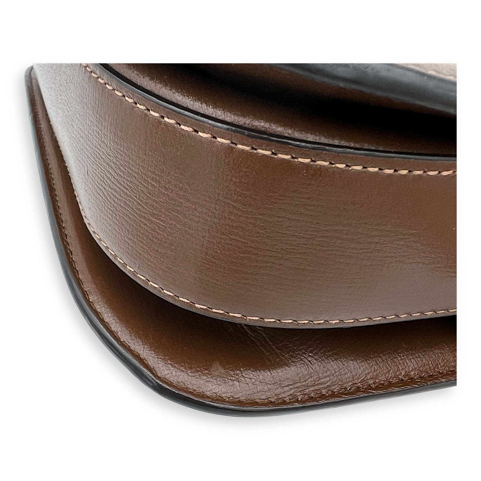 Horsebit 1955 Crossbody Bag Brown in Coated Canvas, Gold hardware - Image 10