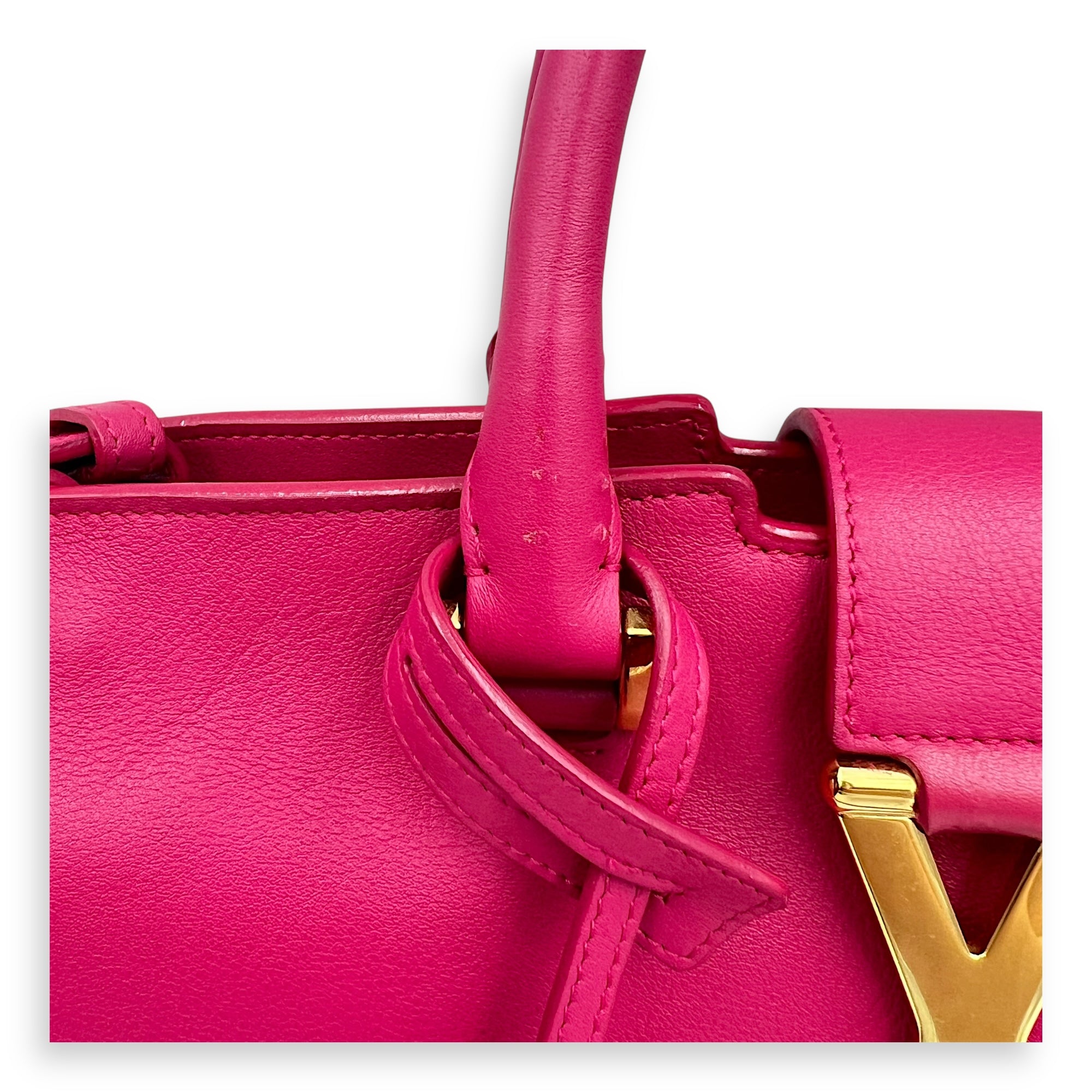 Chyc Top Handle Bag Pink in Calfskin, Gold hardware - Image 12
