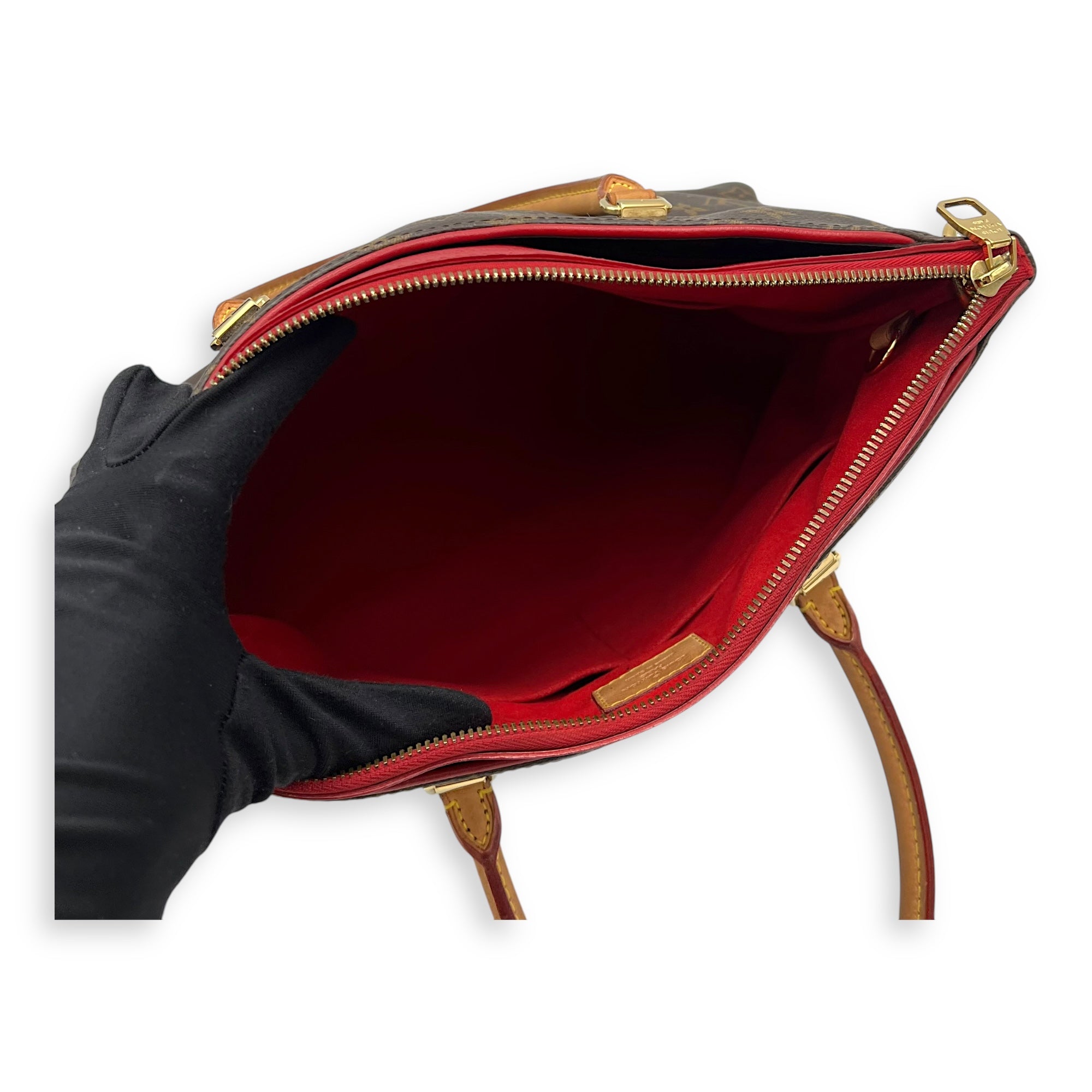 Pallas Top Handle Bag Brown in Monogram Coated Canvas, Gold hardware - Image 11