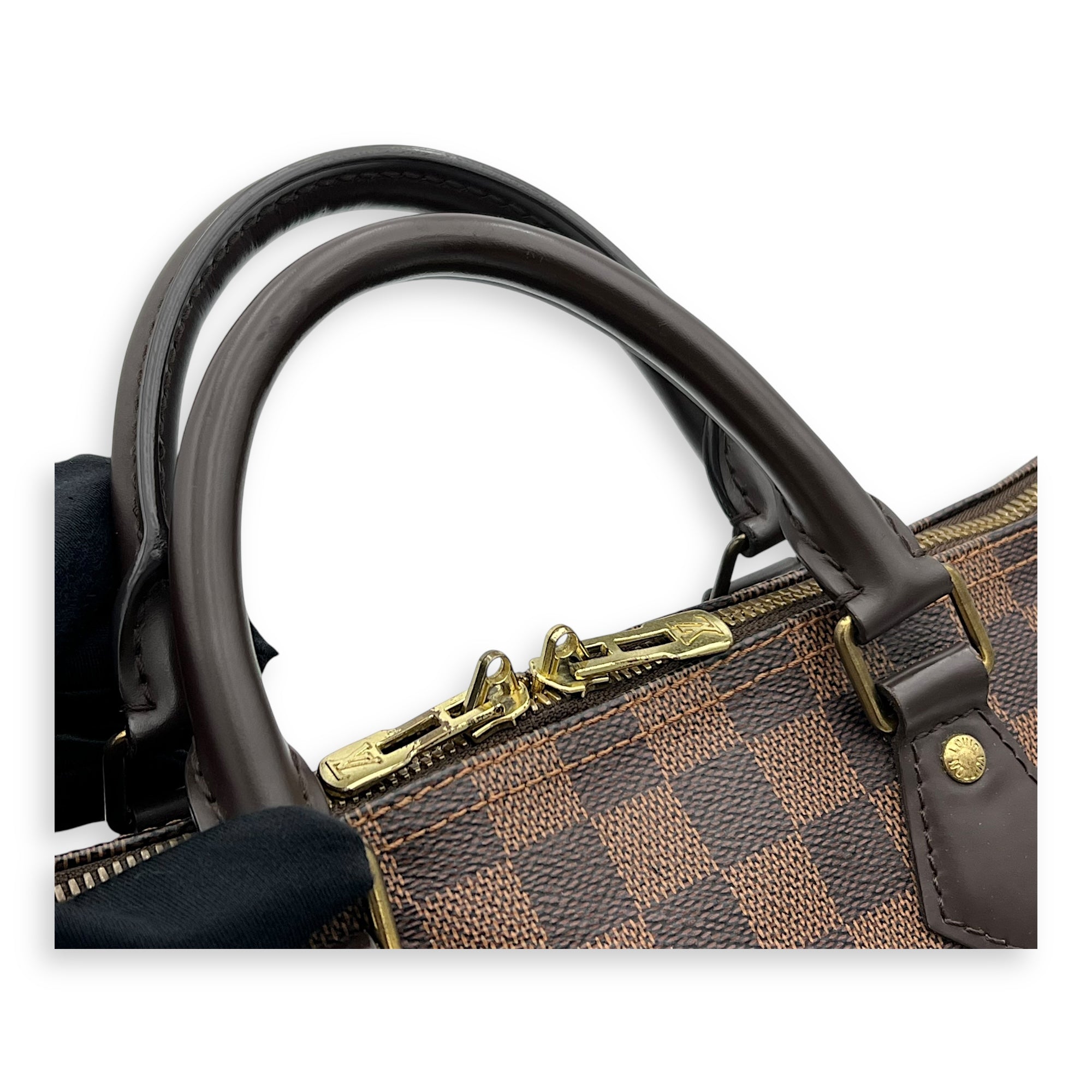 Speedy Bandouliere Top Handle Bag 30 Brown in Coated Canvas, Gold hardware - Image 11