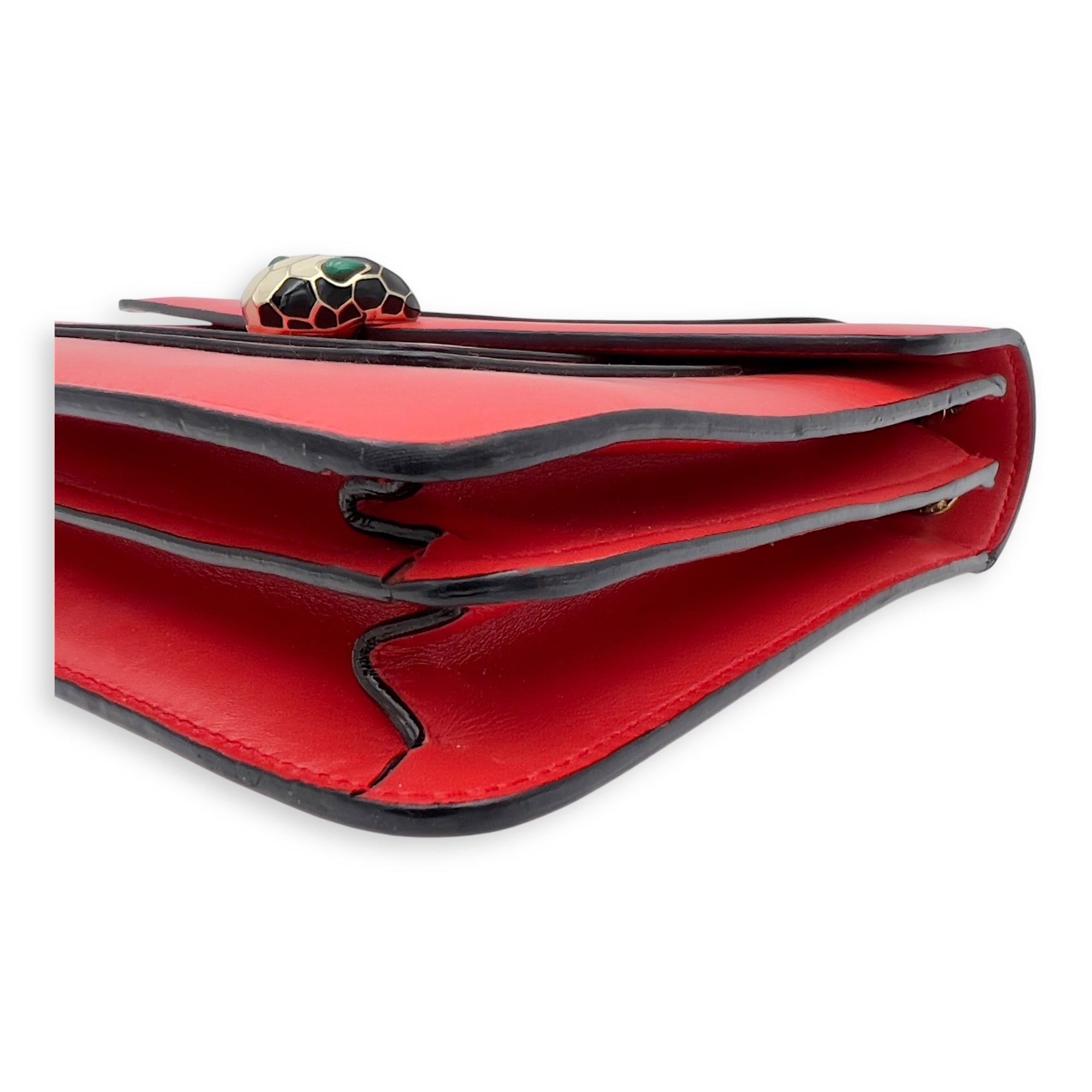 Serpenti Forever Shoulder Bag Red in Calfskin, Gold hardware - Image 11