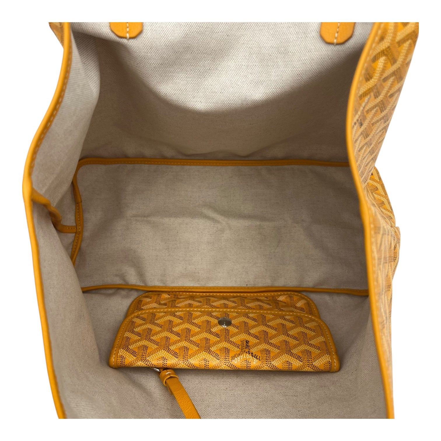 Saint Louis PM Yellow Tote Bag in Coated Canvas, Silver hardware - Image 7