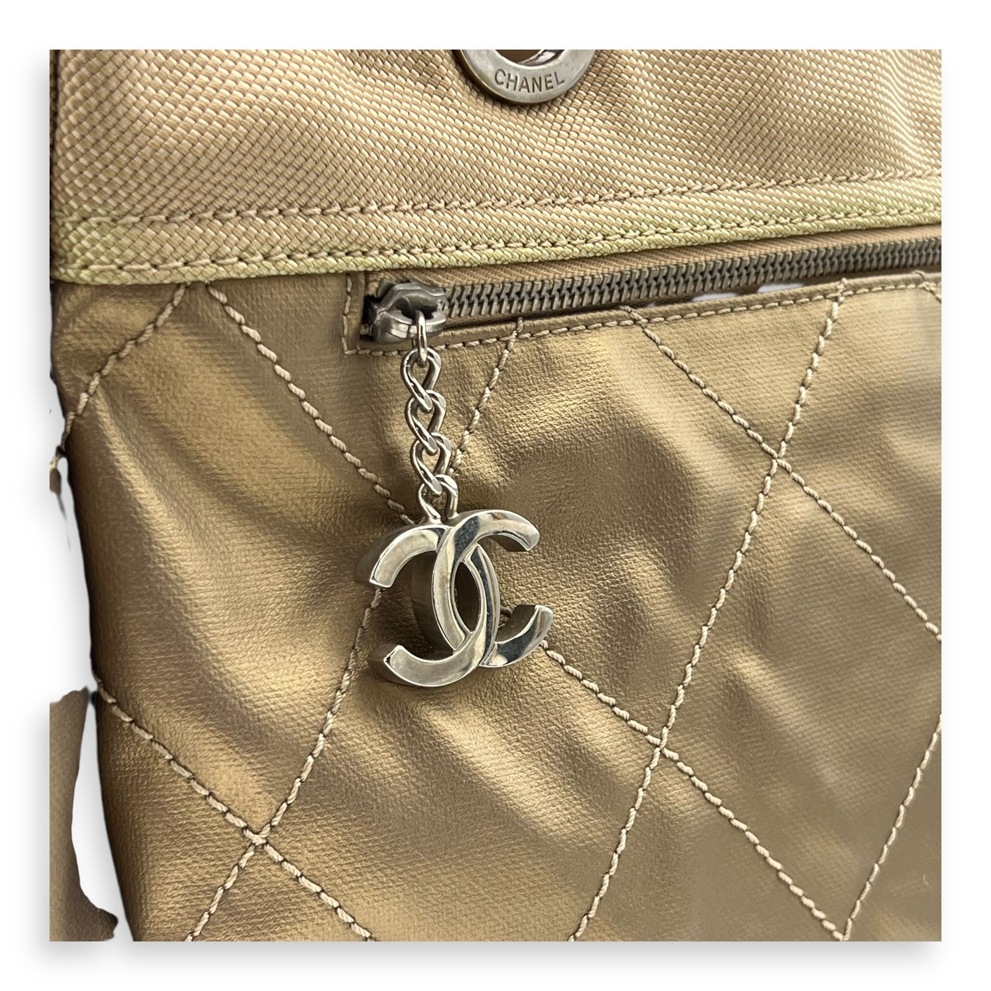 Paris Biarritz Tote Bag Large Brown in Coated Canvas, Silver hardware - Image 12