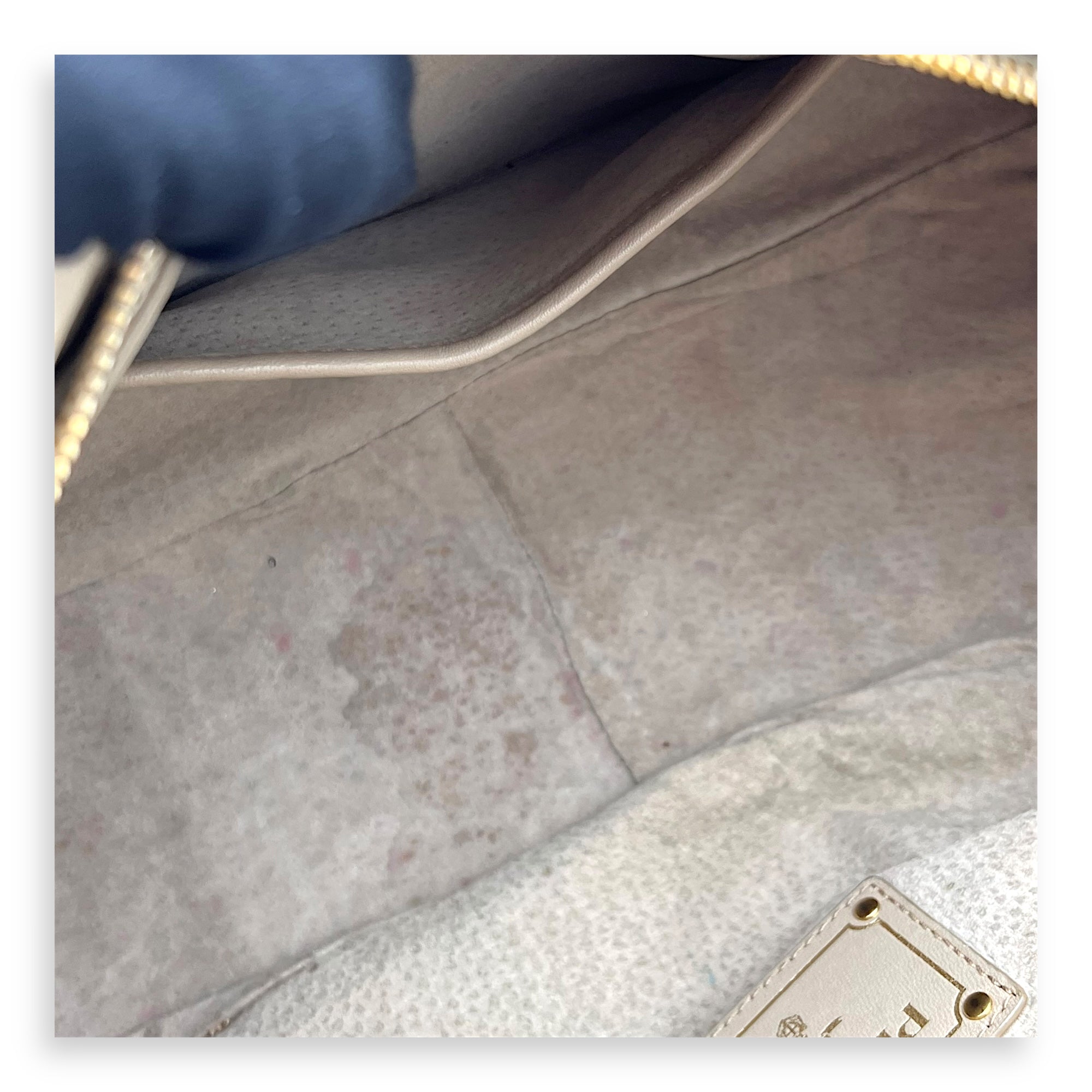 Logo Top Handle Bag Beige in Calfskin, Gold hardware - Image 12