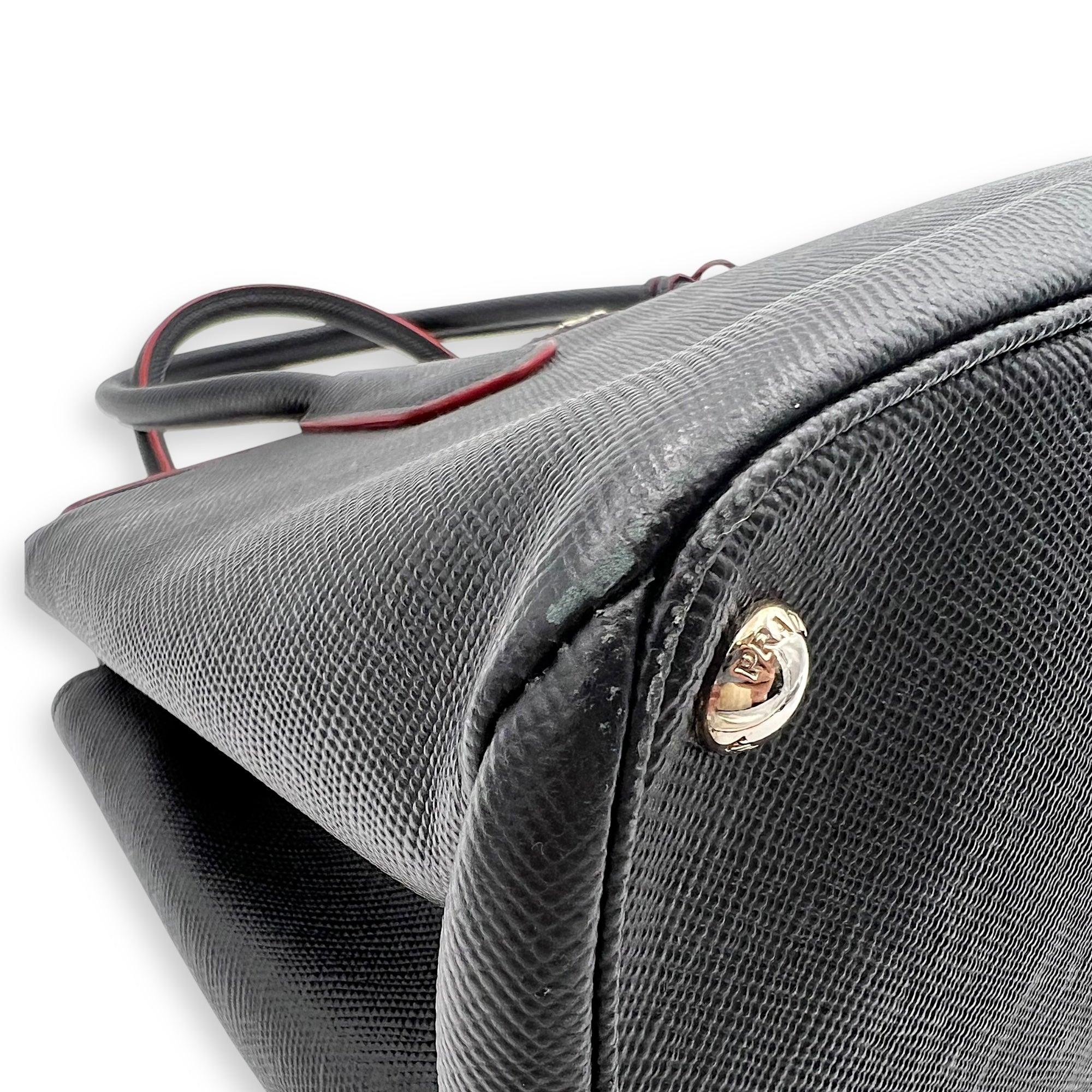 2 way turnlock bag Top Handle Bag Black in Saffiano Leather, Silver hardware - Image 11