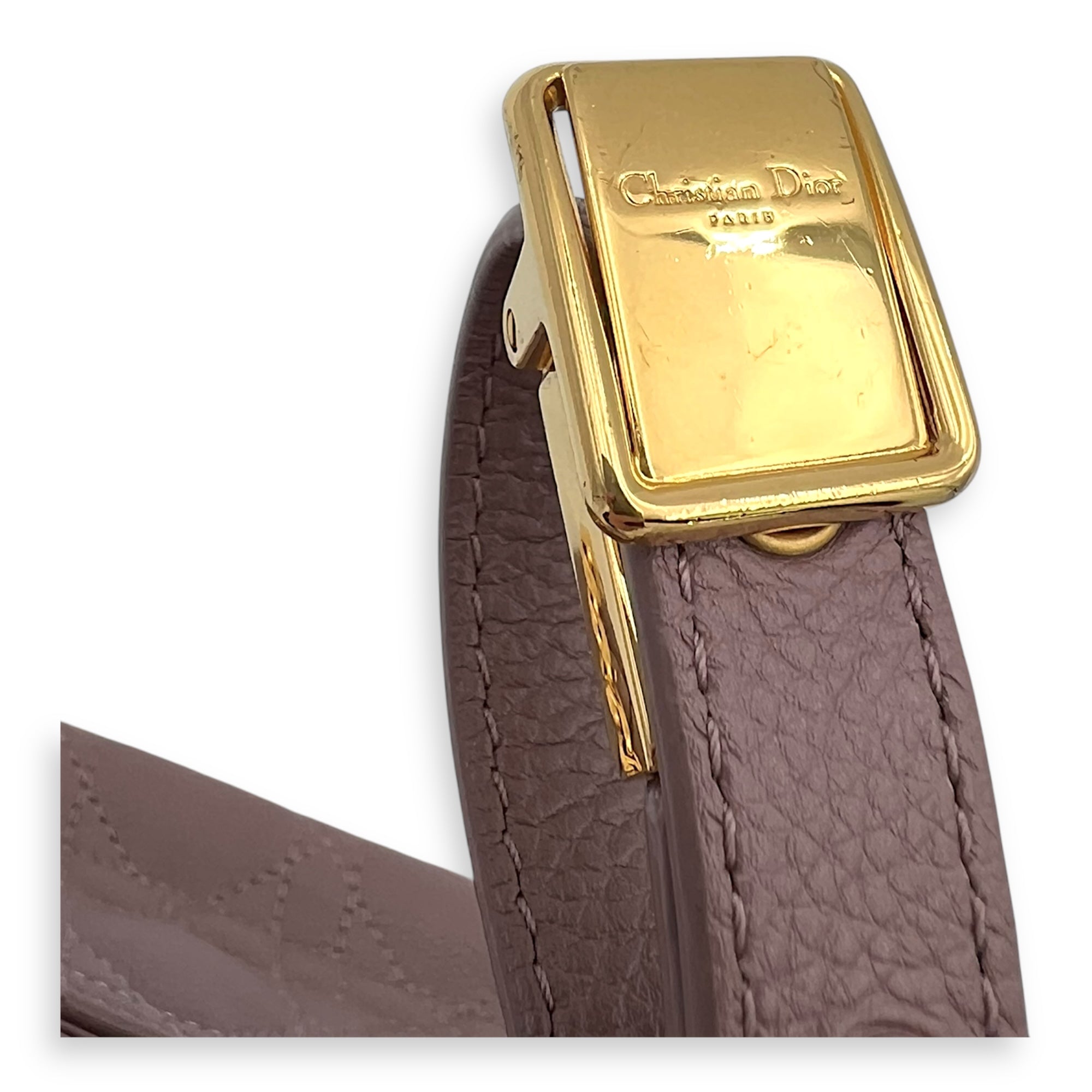 Caro Shoulder Bag Purple in Calfskin, Gold hardware - Image 11