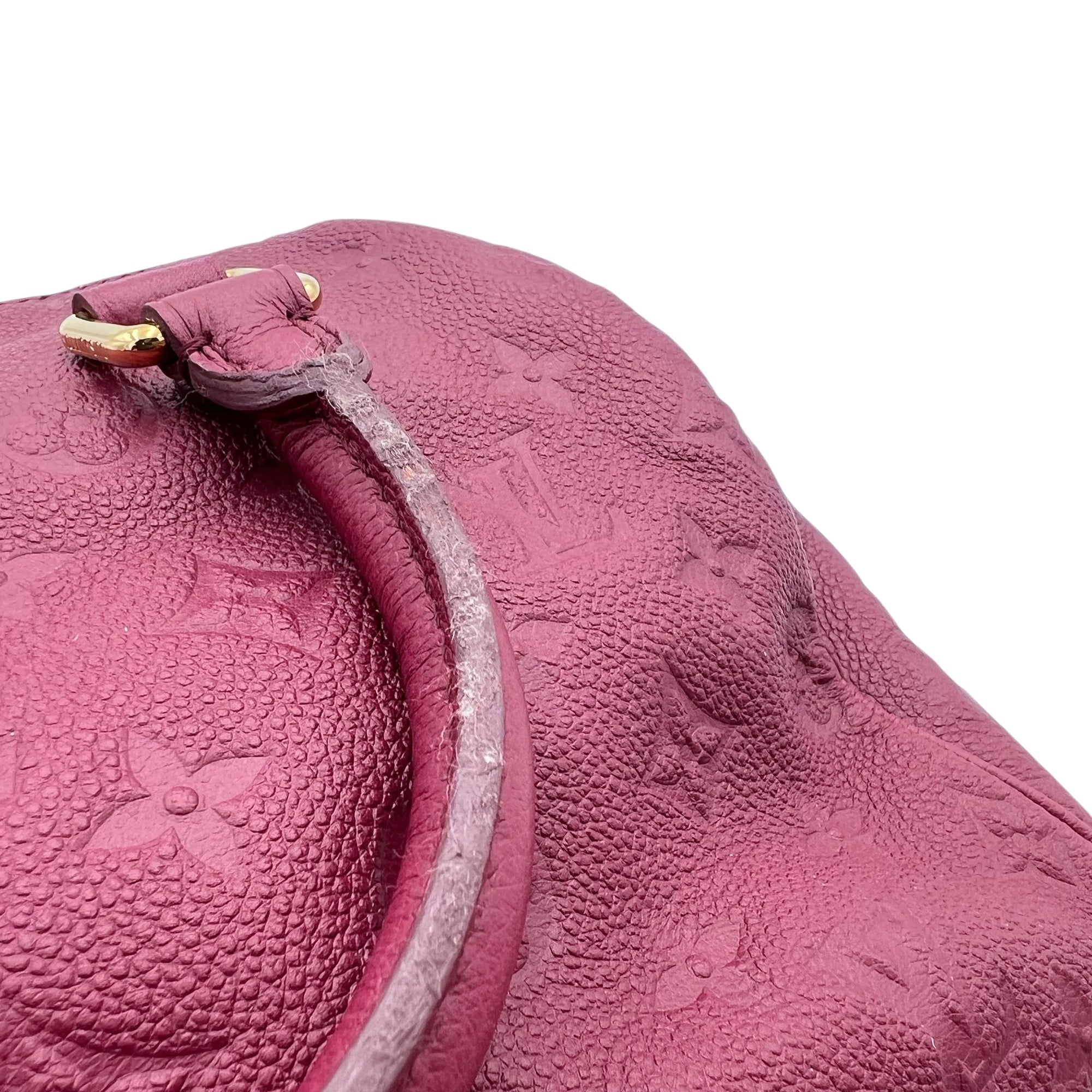 Speedy Bandouliere Top Handle Bag Red in Monogram Empreinte Leather, Gold hardware - Image 12