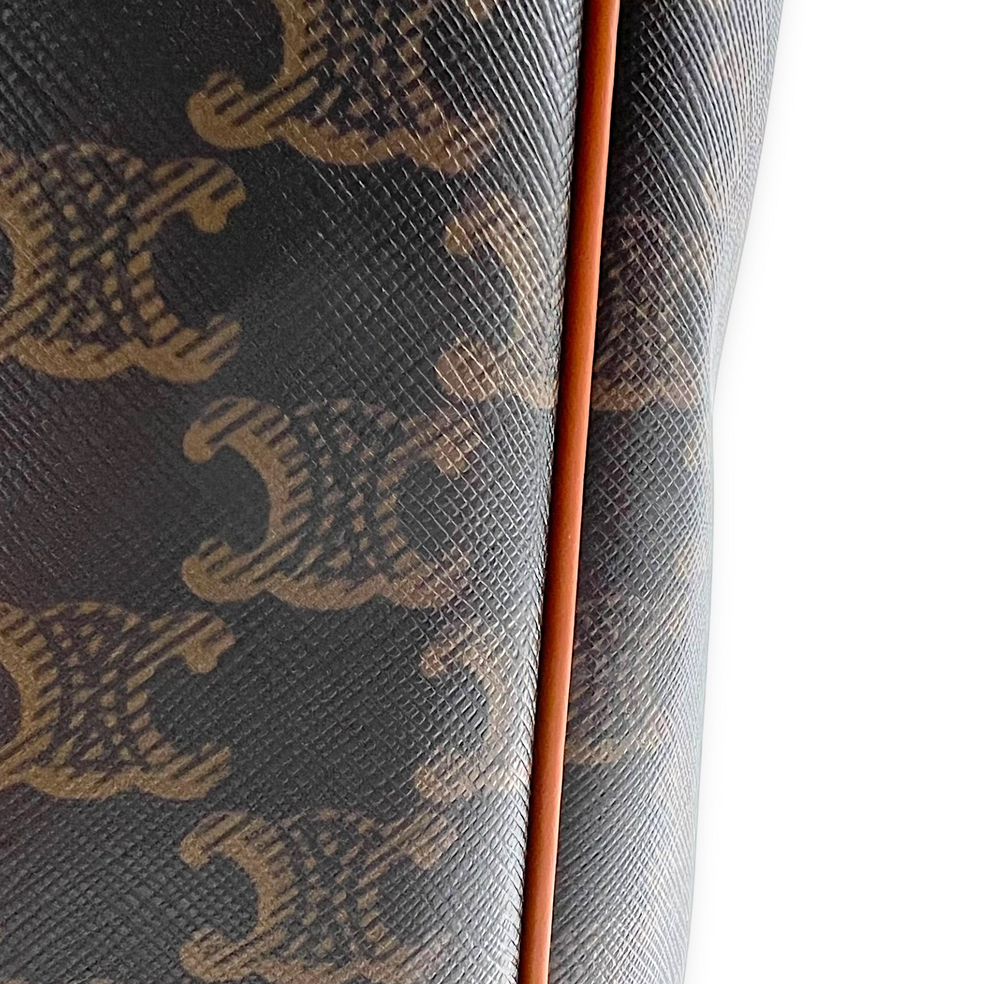 Triomphe Tote Bag Brown in Coated Canvas, Gold hardware - Image 12