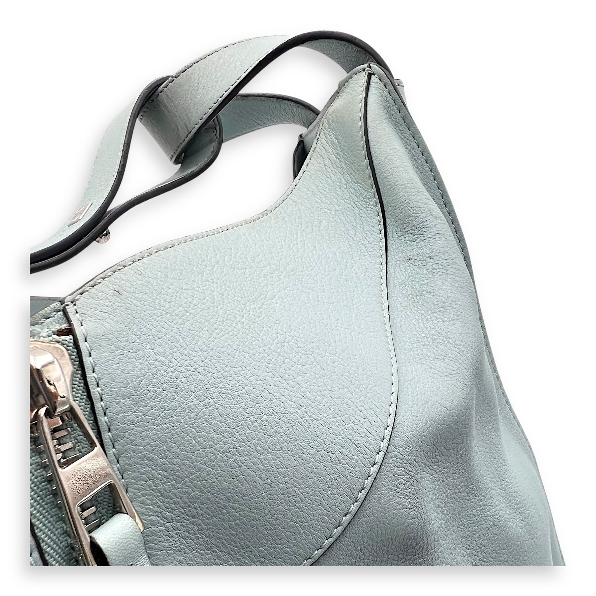 Hammock Medium Blue Top Handle Bag in Calfskin, Silver hardware - Image 13