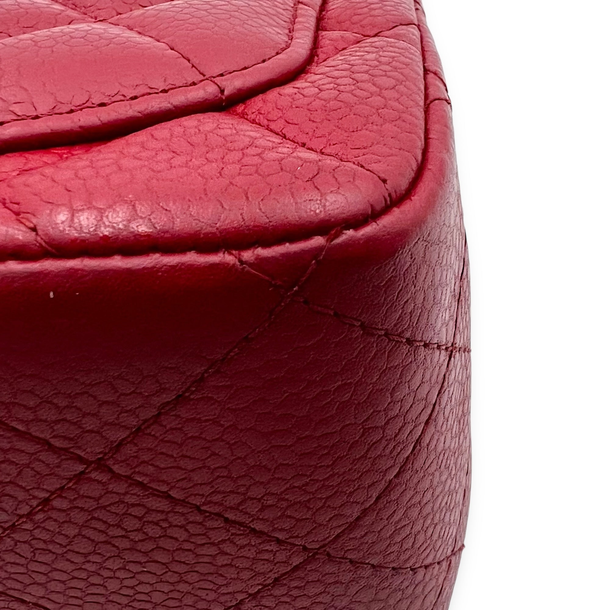 CC Mini Square Shoulder Bag Red in Caviar Leather, Silver hardware - Image 13