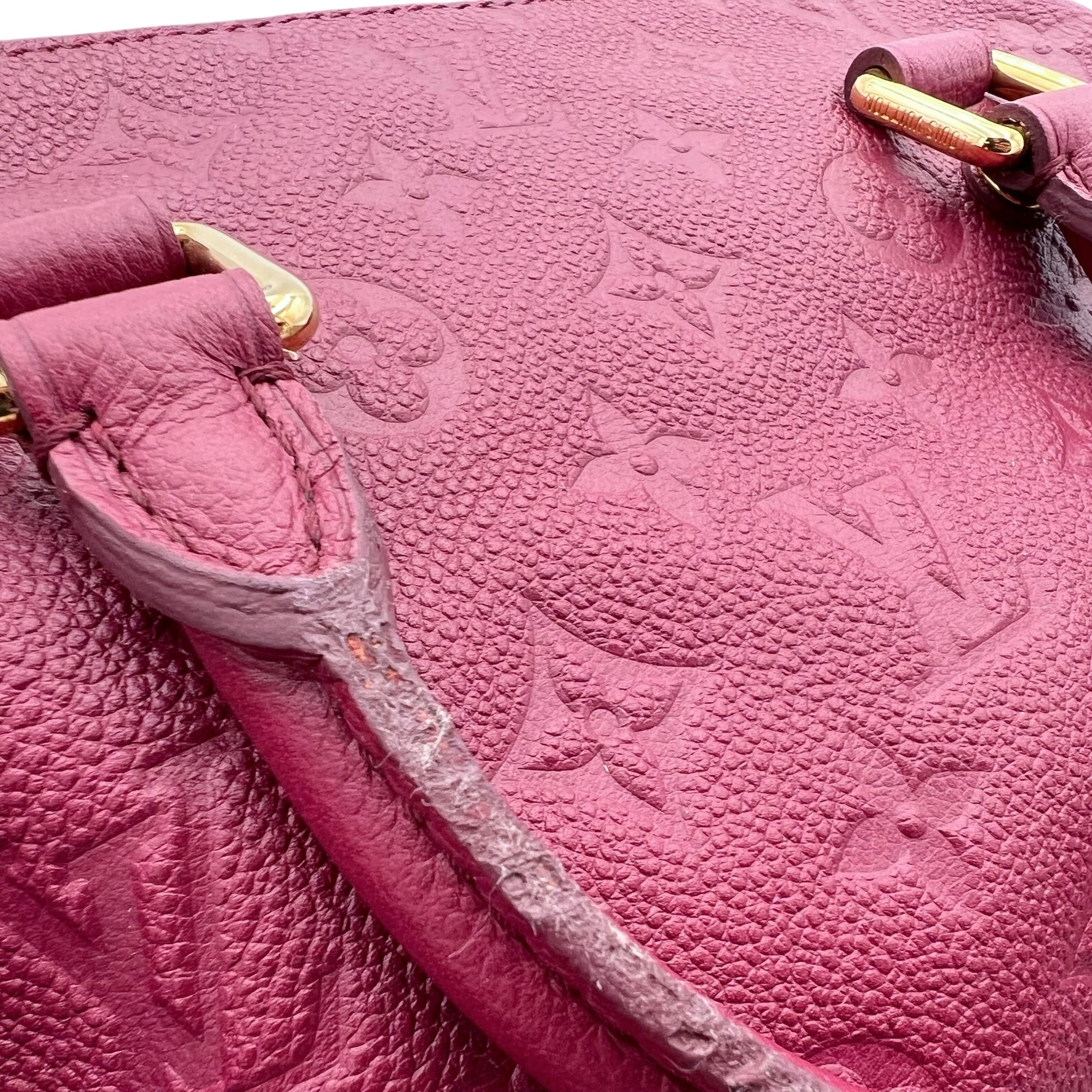 Speedy Bandouliere Top Handle Bag Red in Monogram Empreinte Leather, Gold hardware - Image 13