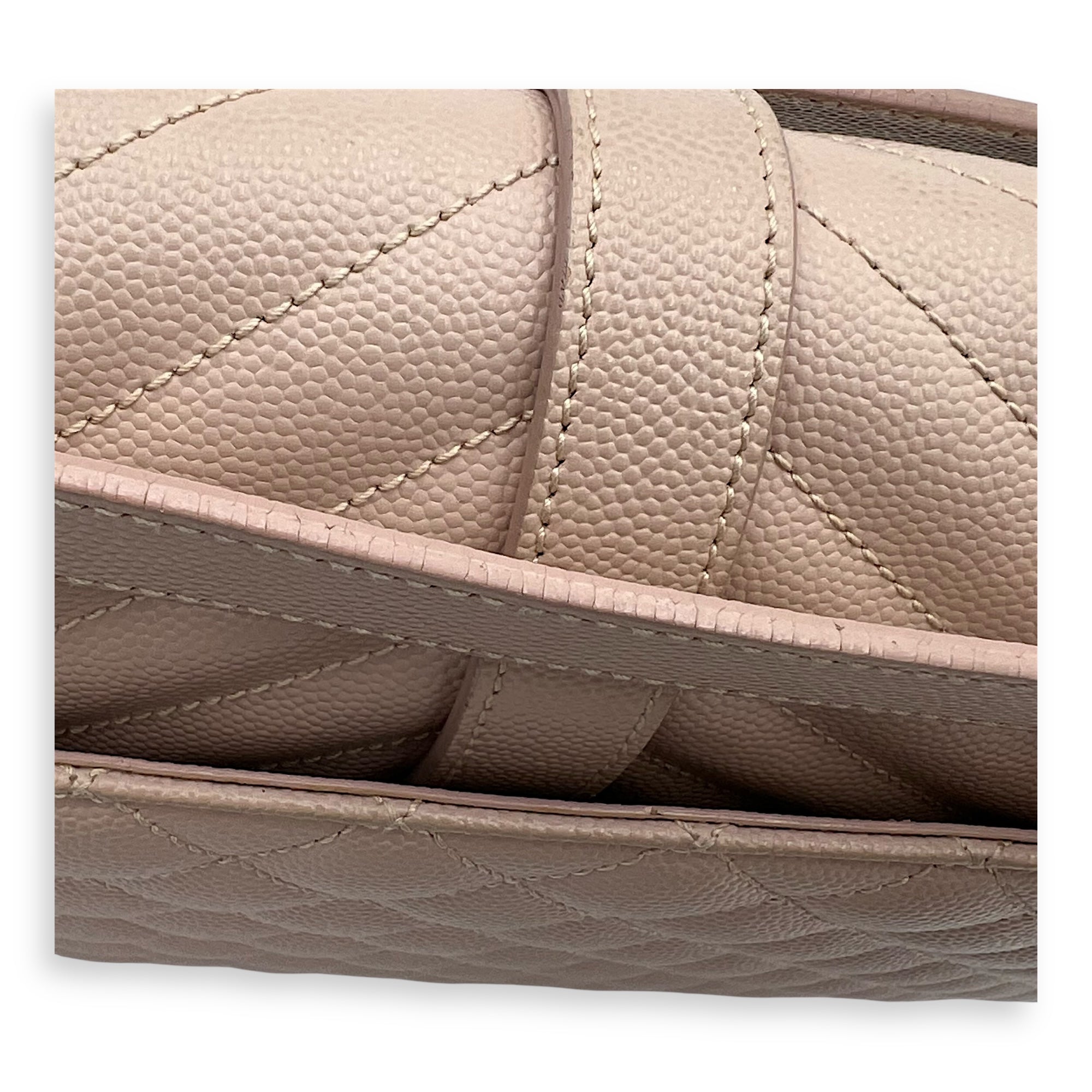 Envelope Shoulder Bag Large Pink in Caviar Leather, Silver hardware - Image 13