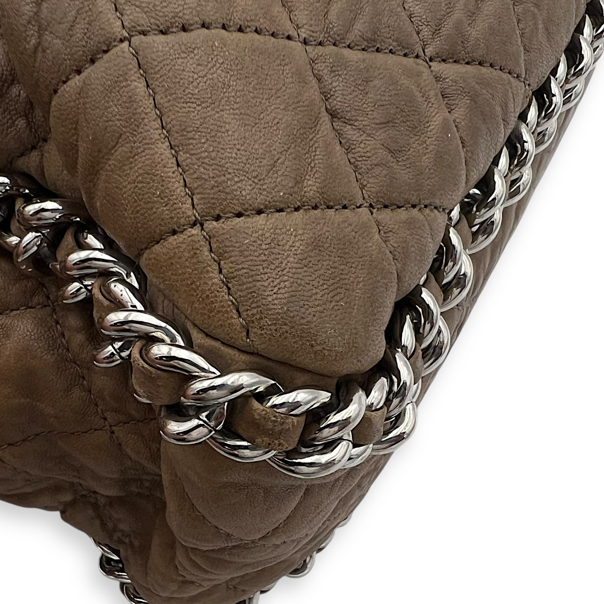 CC Shoulder Bag Brown in Calfskin, Silver hardware - Image 14