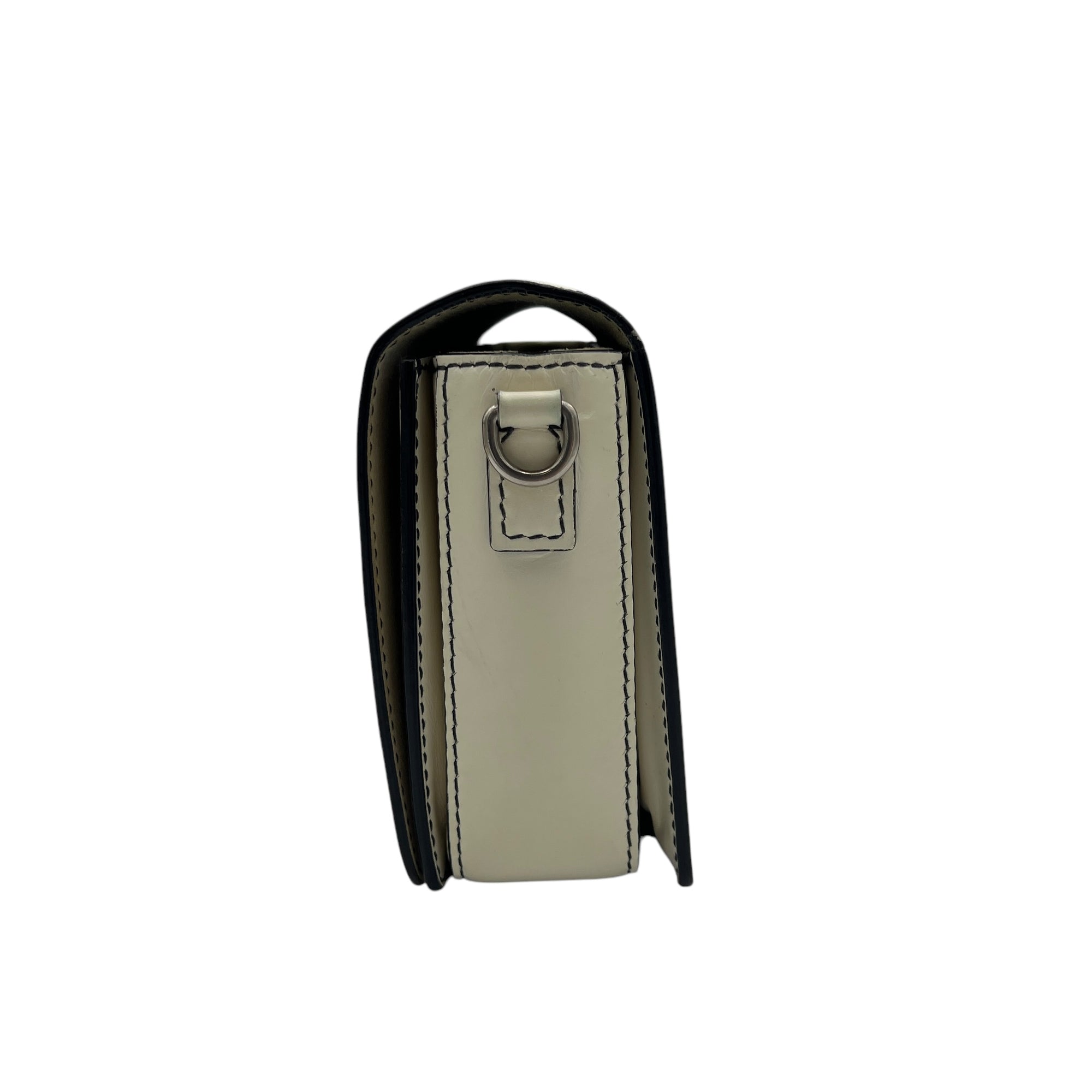 J'adior White Crossbody Bag in Calfskin, Silver hardware - Image 5