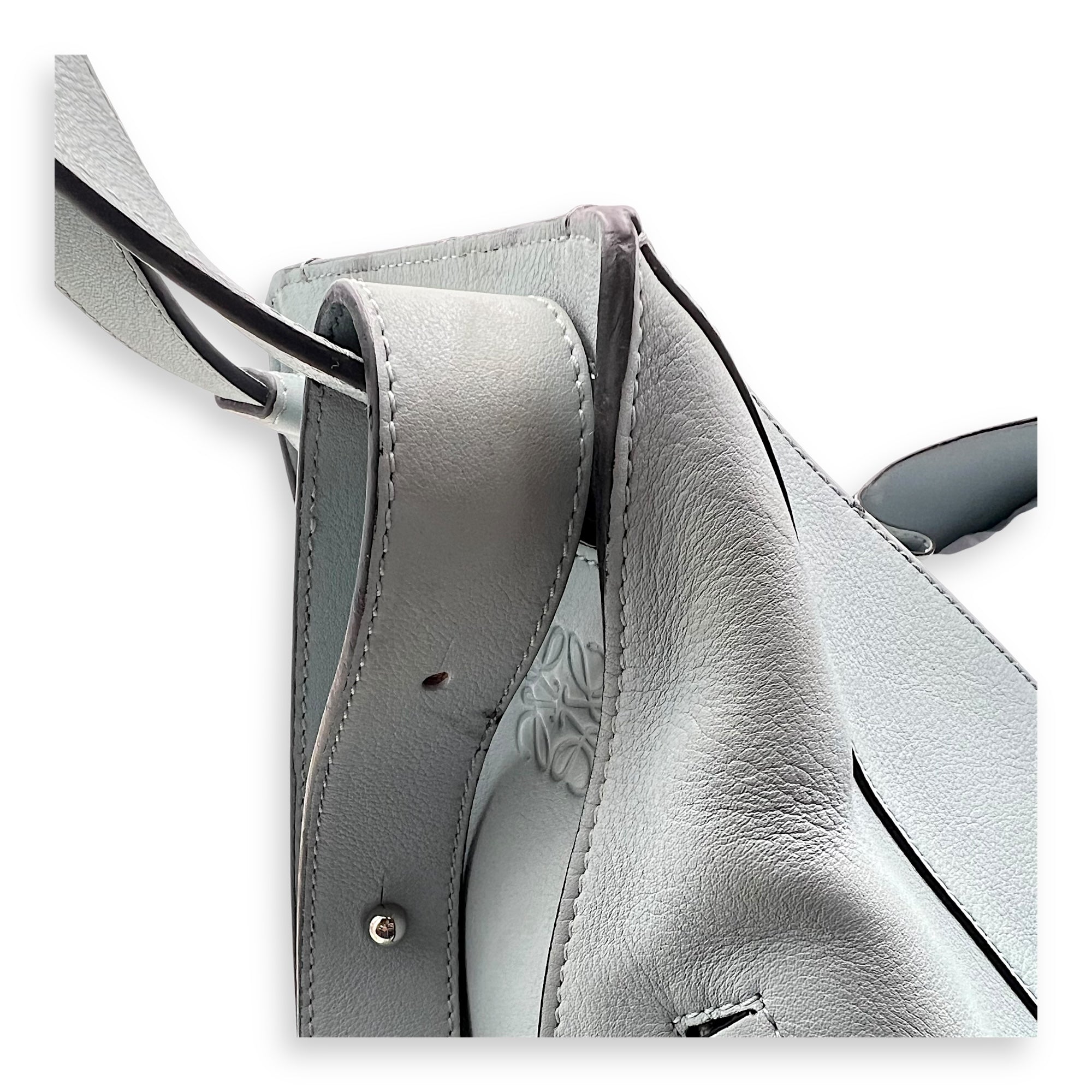 Hammock Medium Blue Top Handle Bag in Calfskin, Silver hardware - Image 15