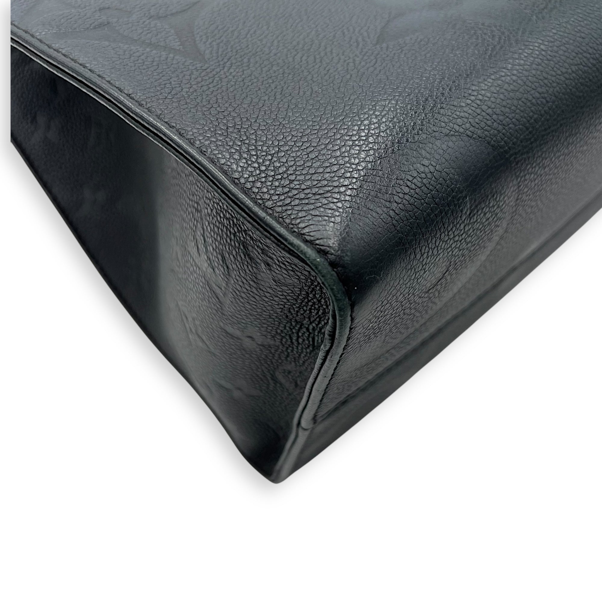 OnTheGo MM Black Top Handle Bag in Empreinte Leather, Gold hardware - Image 15