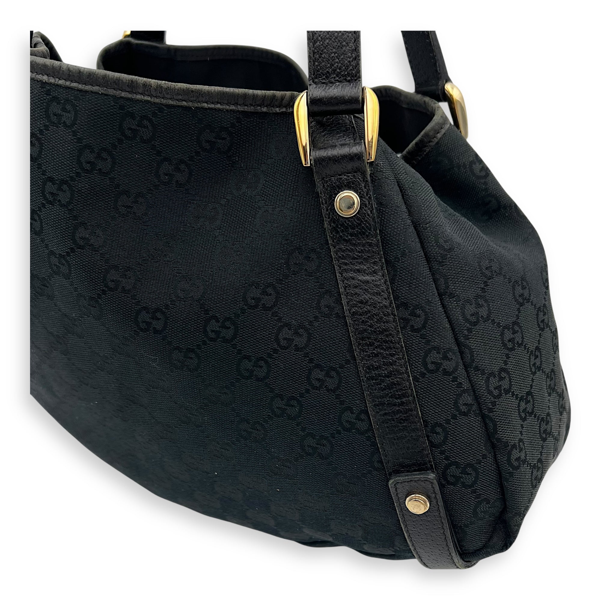 GG Shoulder Bag Black in Canvas, Gold hardware - Image 16