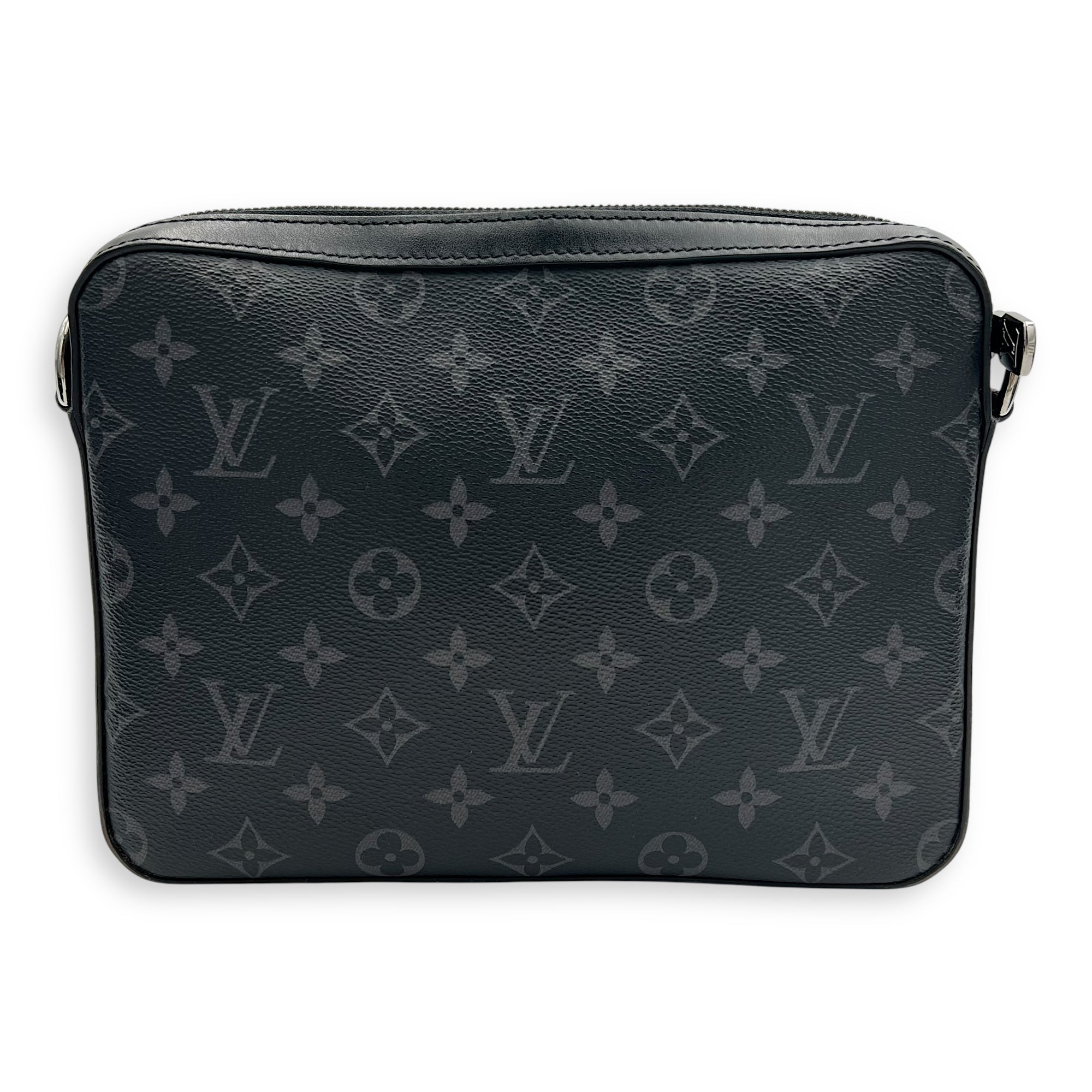 Trio Messenger Grey in Monogram Coated Canvas, Silver hardware - Image 3