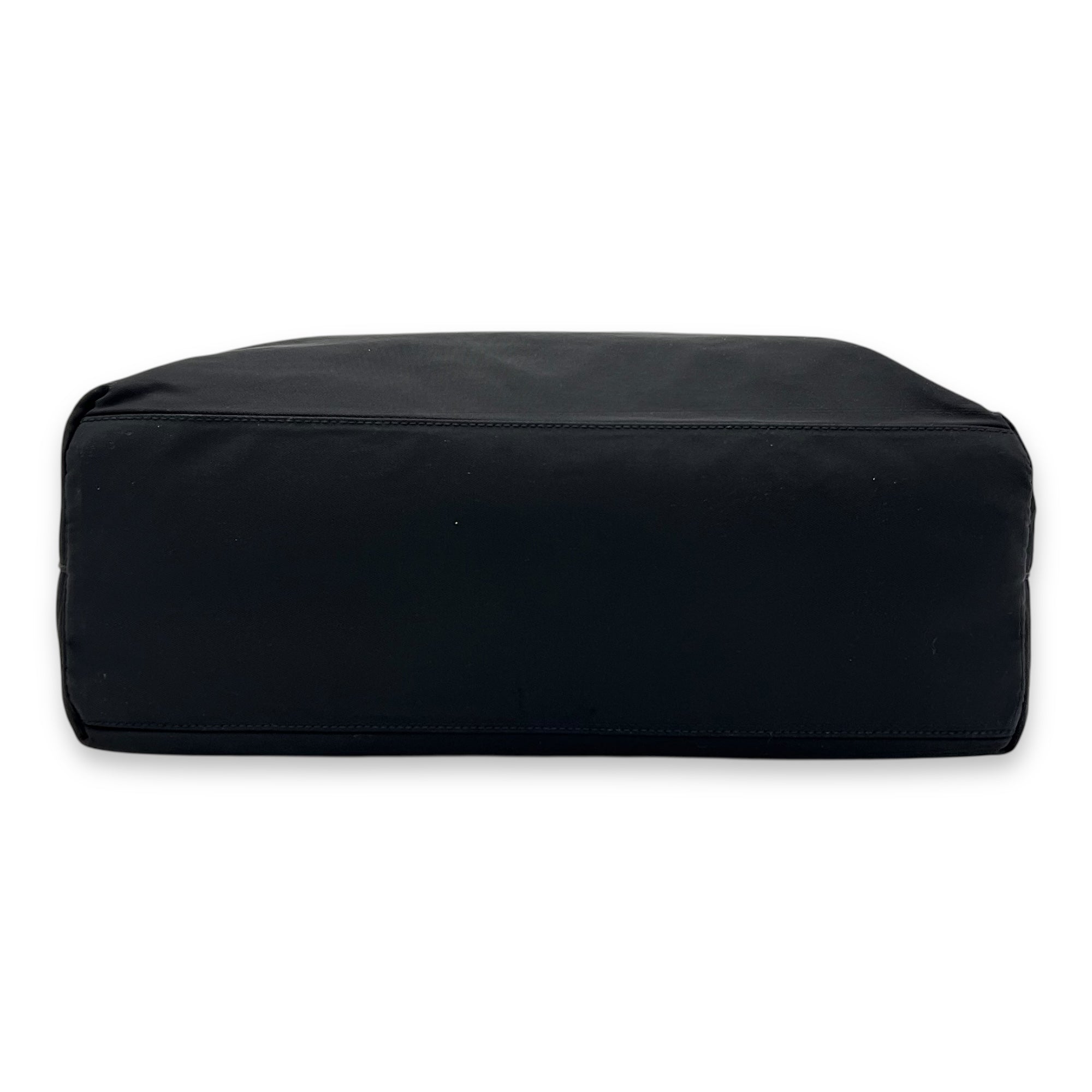 Logo Top Handle Bag Black in Nylon, Silver hardware - Image 6