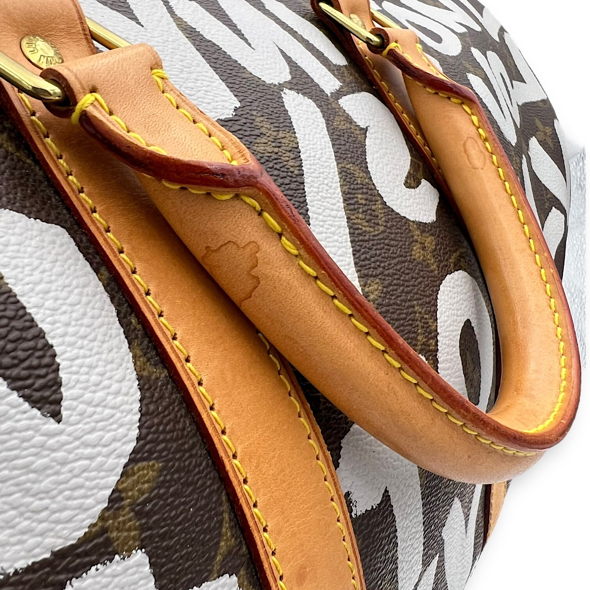 Stephen Sprouse Keepall 50 Brown Duffle Bag in Coated Canvas, Gold hardware - Image 16