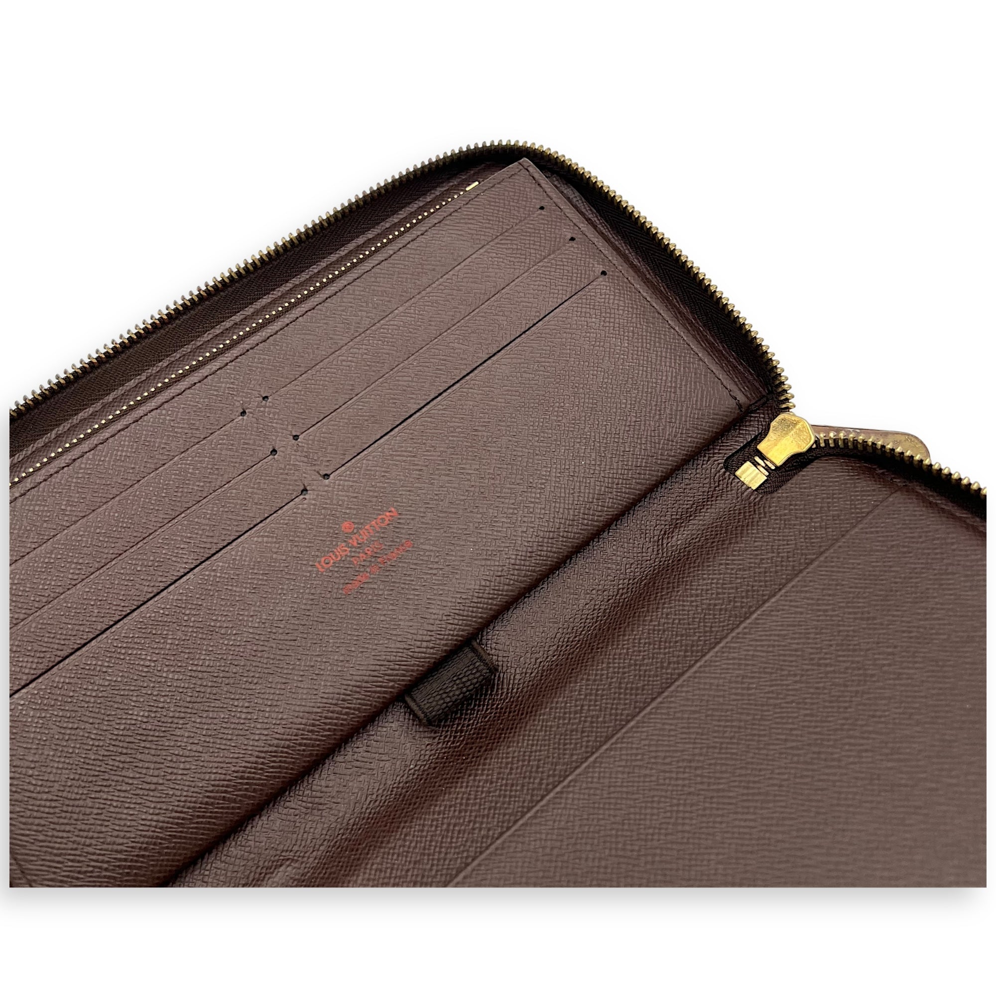 Zippy Organiser Damier Ebene Wallet in Coated Canvas, Gold hardware - Image 17