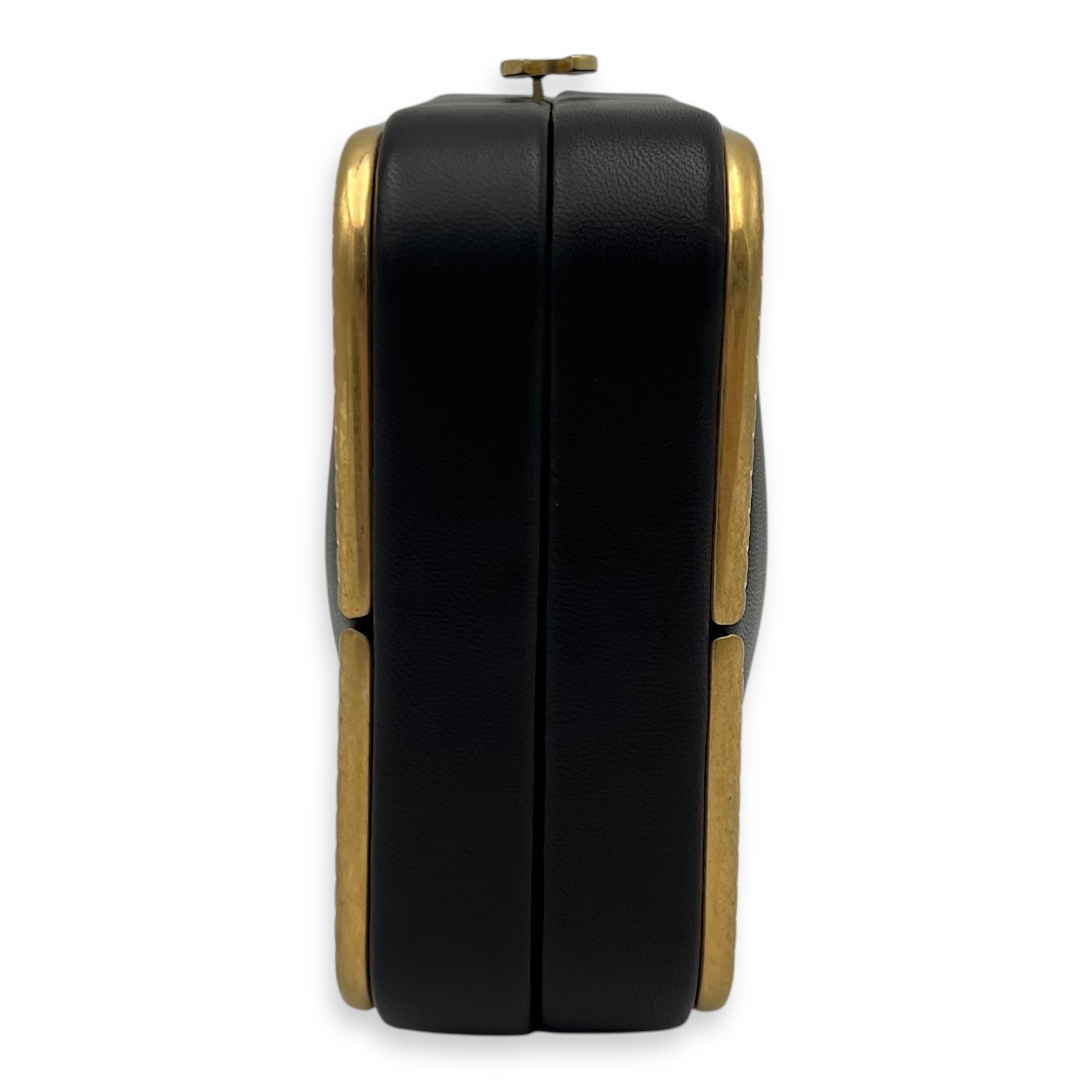 METAL Crossbody Bag Black in Lambskin, Gold hardware - Image 4