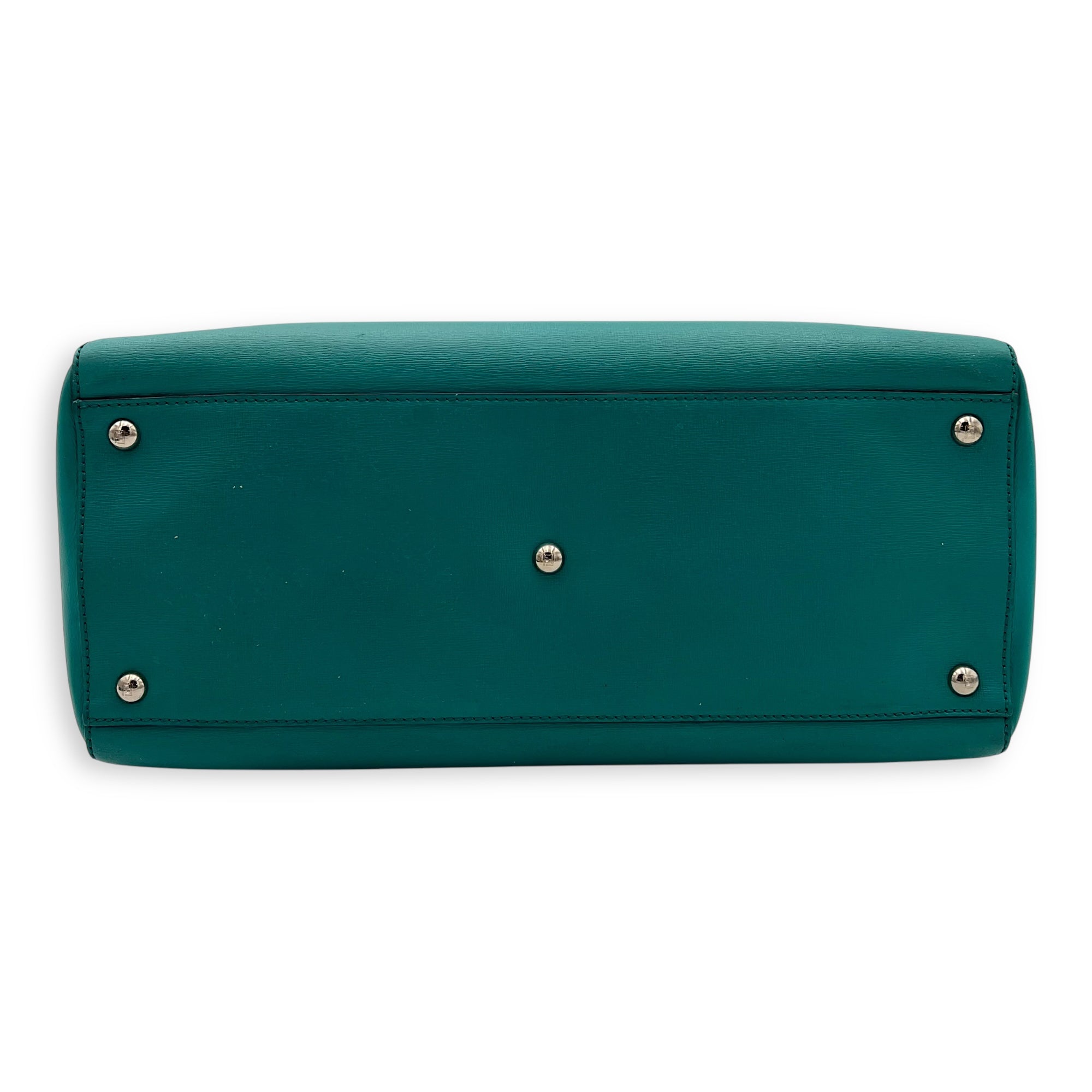 2 jours Top Handle Bag Medium Blue in Calfskin, Silver hardware - Image 6