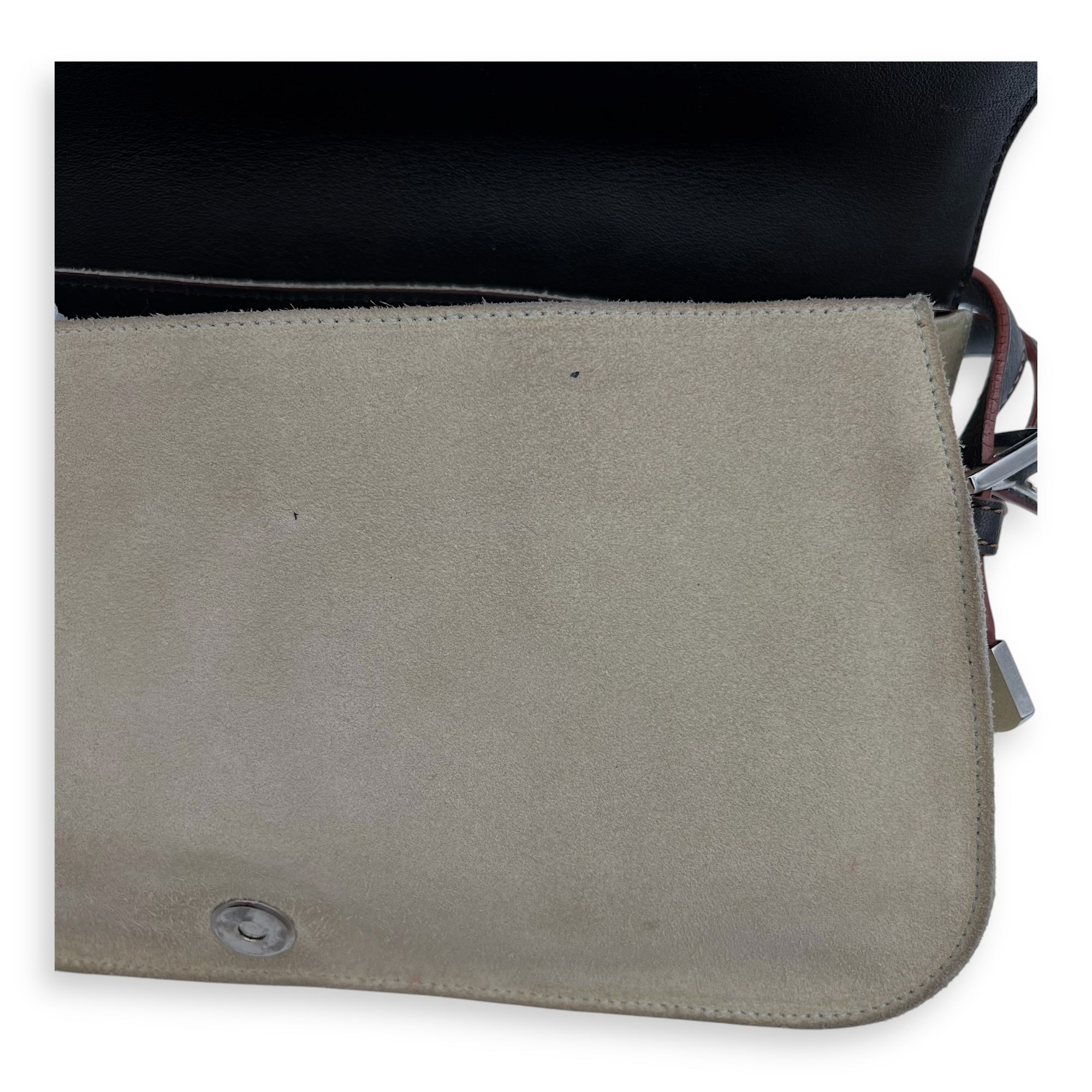Anagram Shoulder Bag Brown in Suede Leather, Silver hardware - Image 15