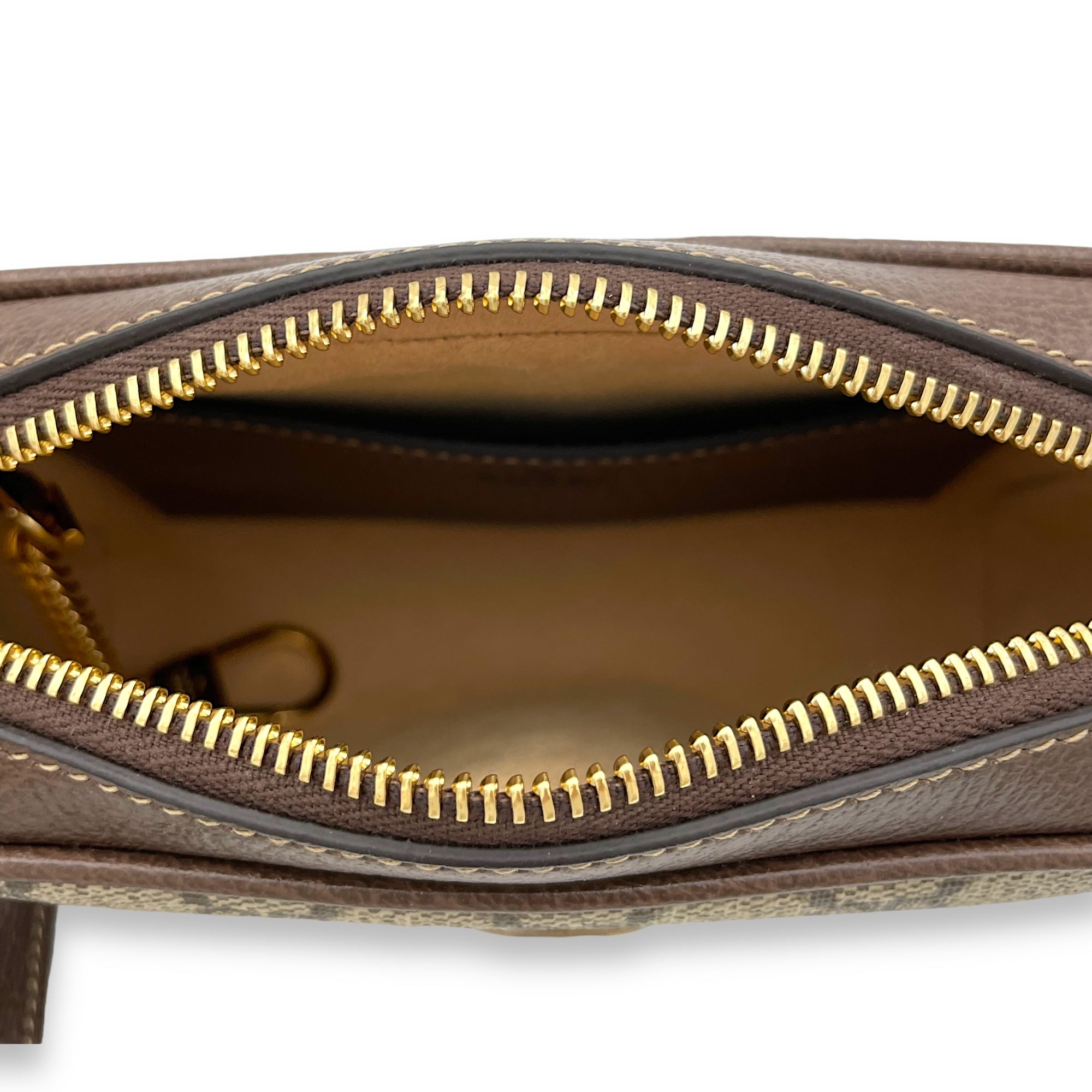 GG Supreme Web Ophidia Brown Crossbody Bag in Monogram Coated Canvas, Gold hardware - Image 12